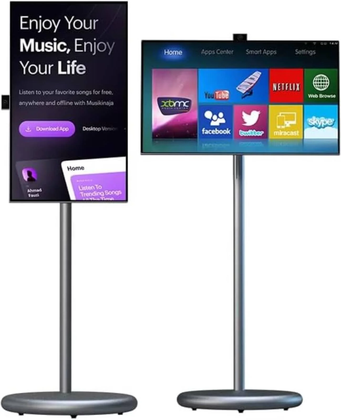 مانیتور هوشمند قابل حمل 27 اینچی Taktik با دوربین داخلی، سیستم عامل اندروید، چرخش 90 درجه، آماده برای نتفلیکس، صفحه نمایش Full HD، پایه ایستاده و مناسب برای سفر | TT-PSS27-GR مانیتور هوشمند قابل حمل 27 اینچی Taktik با دوربین داخلی، سیستم عامل اندروید، چرخش 90 درجه، آماده برای نتفلیکس، صفحه نمایش Full HD، پایه ایستاده و مناسب برای سفر | TT-PSS27-GR