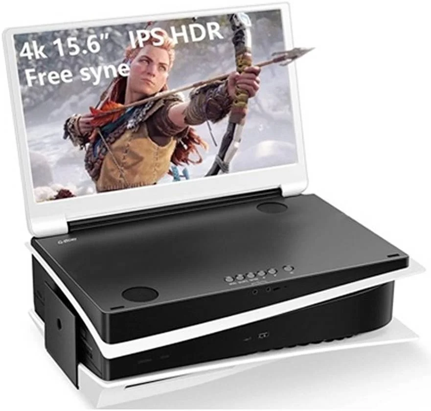 مانیتور قابل حمل 15.6 اینچی IPS Ps5 جی-استوری، نمایشگر گیمینگ 4K HDR 3860x2160 یکپارچه، نرخ تازه سازی 60 هرتز، Free Sync، زمان پاسخگویی 8 تا 25 میلی ثانیه، بلندگوی استریو چند رسانه ای، 2 پورت HDMI، مشکی | B80-1-13