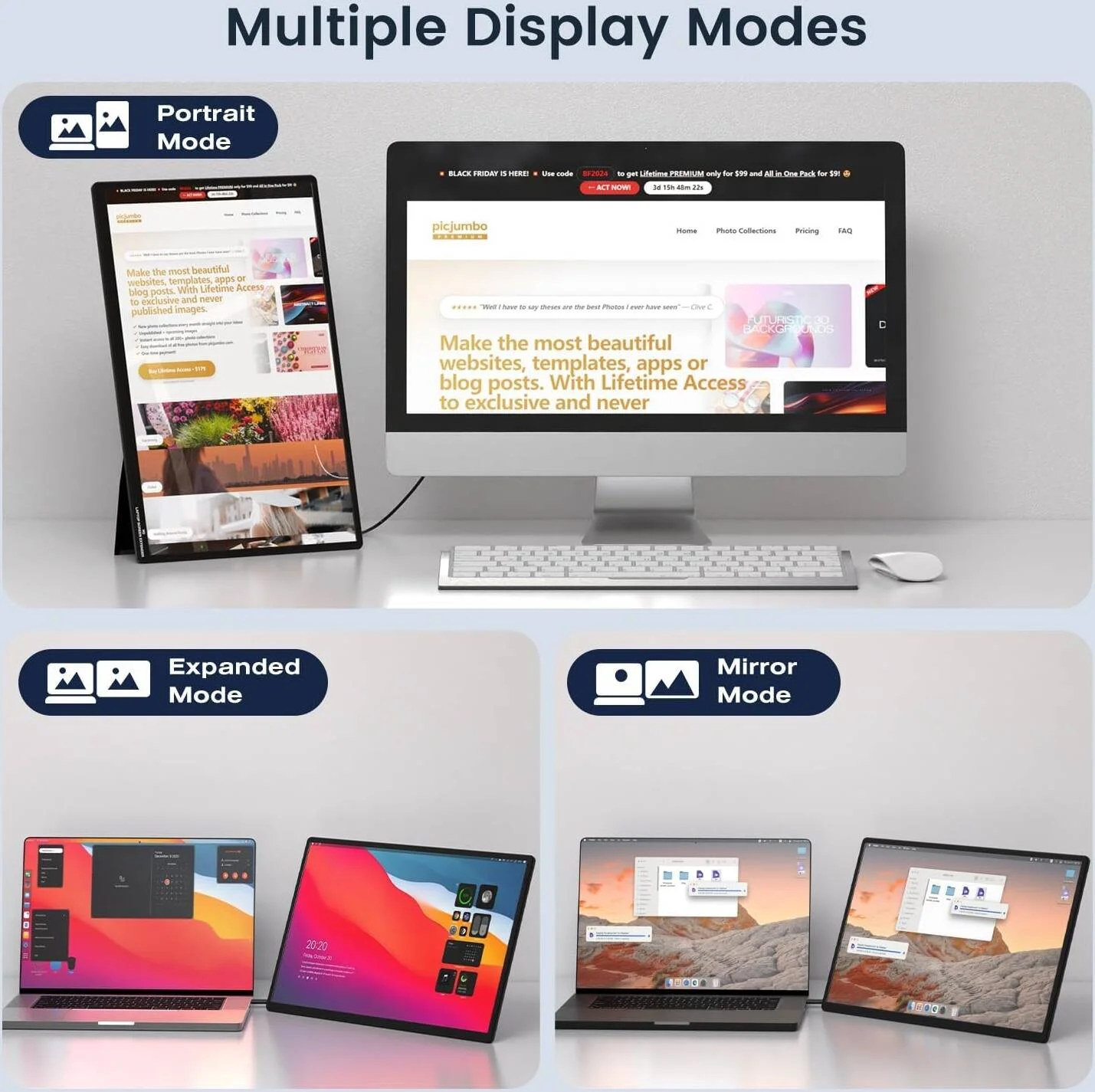 مانیتور قابل حمل 16 اینچی V2COM با کیفیت 2.5K QHD، دارای دو پورت USB-C و USB-C با DP، فوق العاده باریک، حالت افقی و عمودی، صفحه نمایش خارجی مناسب برای سفر، برای لپ تاپ، بازی و کار | N3pro مانیتور قابل حمل 16 اینچی V2COM با کیفیت 2.5K QHD، دارای دو پورت USB-C و USB-C با DP، فوق العاده باریک، حالت افقی و عمودی، صفحه نمایش خارجی مناسب برای سفر، برای لپ تاپ، بازی و کار | N3pro