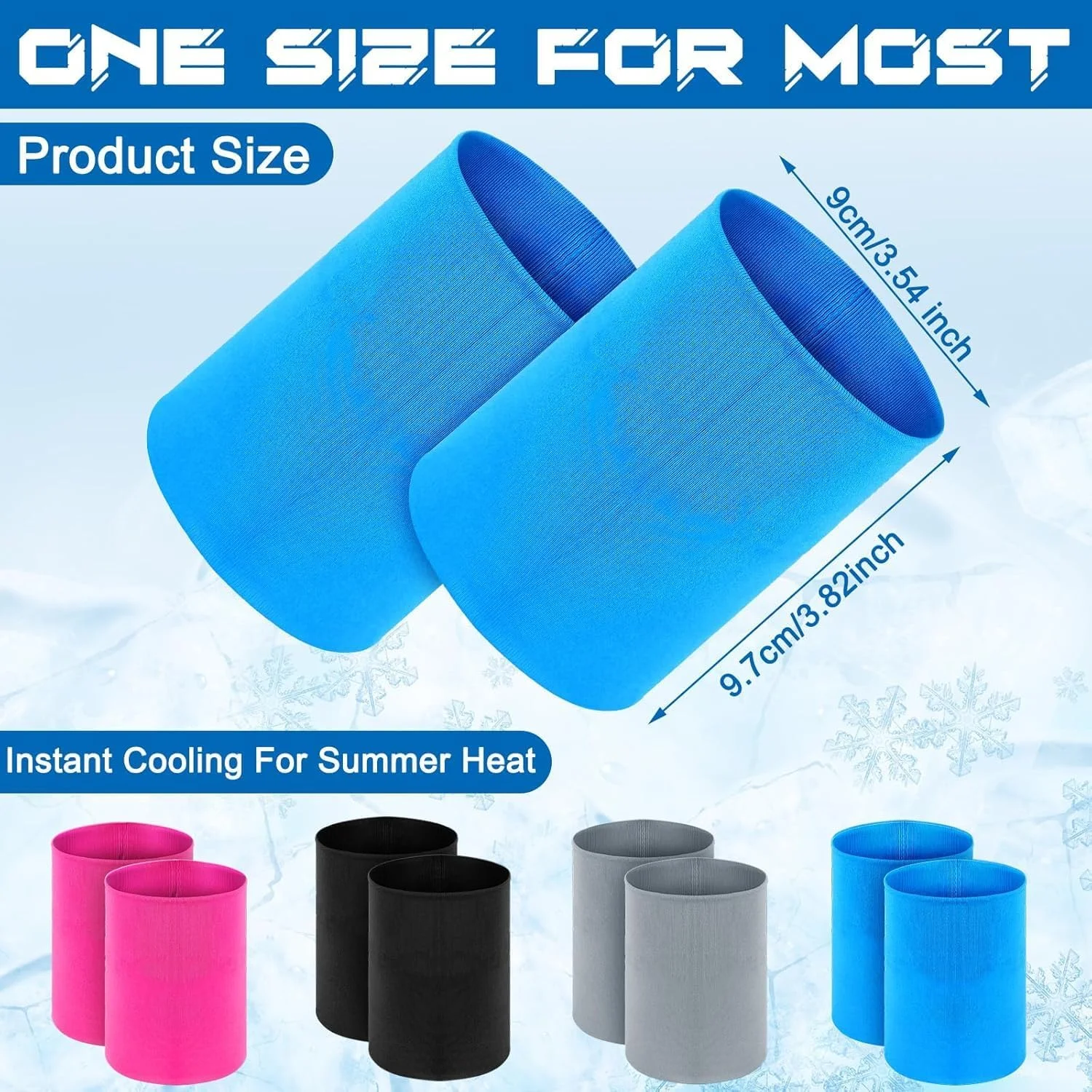 ۴ جفت مچ بند خنک کننده ورزشی، مچ بند تنفسی جاذب عرق و یخ برای ورزش های فضای باز، یوگا، گلف، باشگاه، کمپینگ، دویدن، تنیس