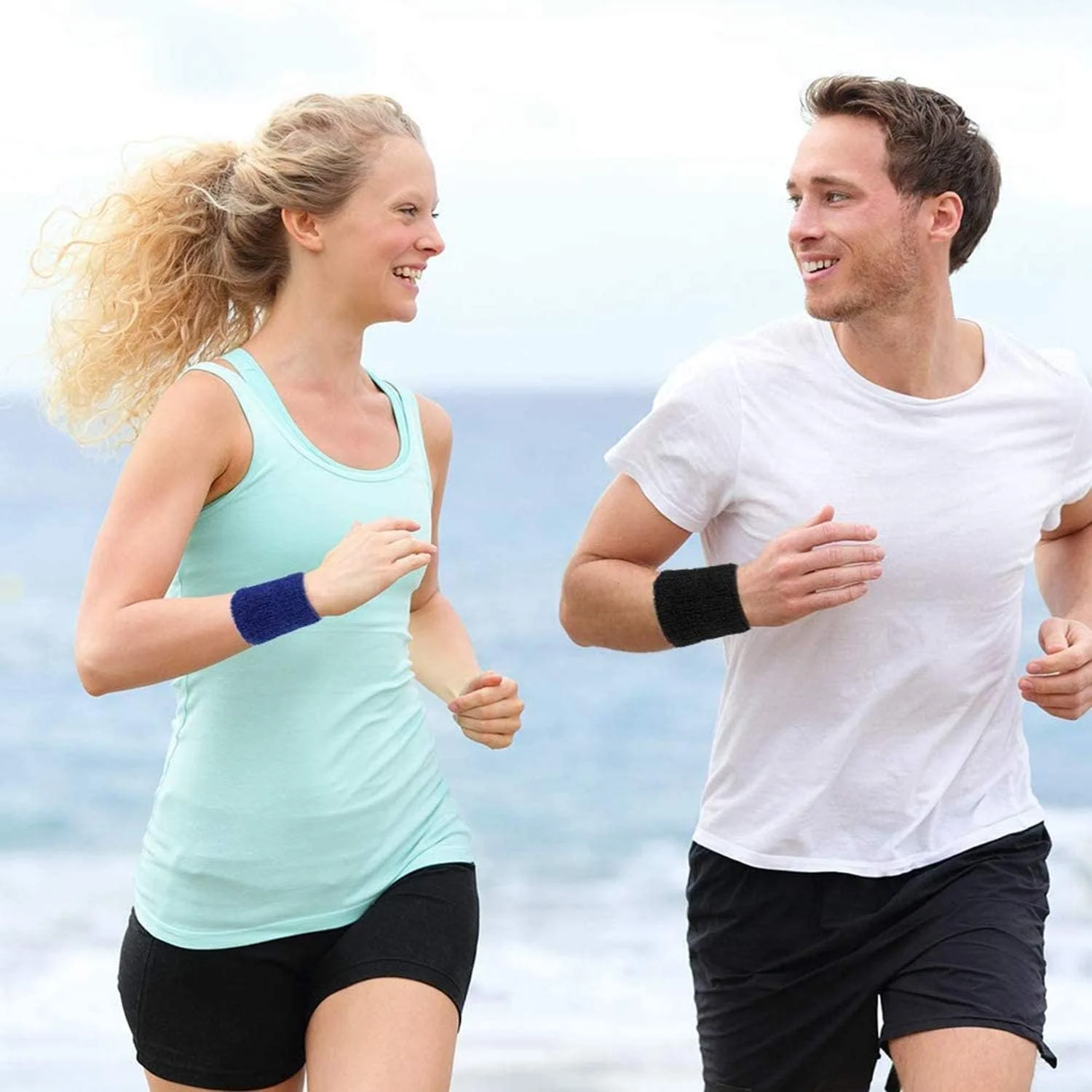 مجموعه 8 عددی مچ بند ورزشی، مچ بند عرق گیر الاستیک پنبه ای برای فوتبال، بسکتبال، تنیس، تمام ورزش ها و ژیمناستیک