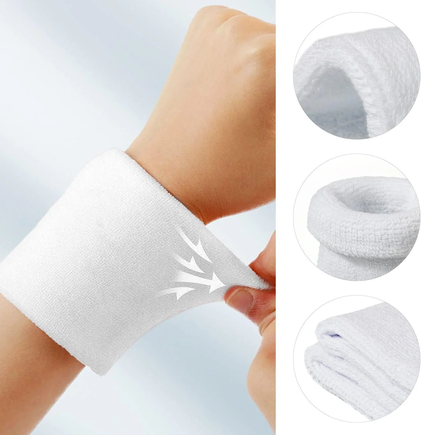 مچ بند عرق گیر جاذب برای ورزشکاران مرد و زن - 6 عدد مچ بند تنیس برای باشگاه و دویدن - مچ بند های رطوبت گیر برای ورزش