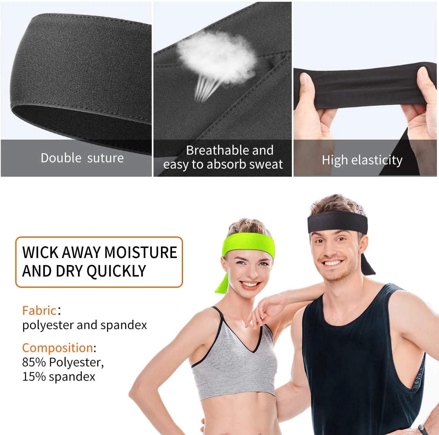 کاست ویو 12 عددی هدبند ورزشی - هدبندهای بستنی تنیس - هدبند عرق گیر مچ بند - ایده آل برای تمرین، تنیس، بسکتبال، سافت بال، دویدن و تمرین