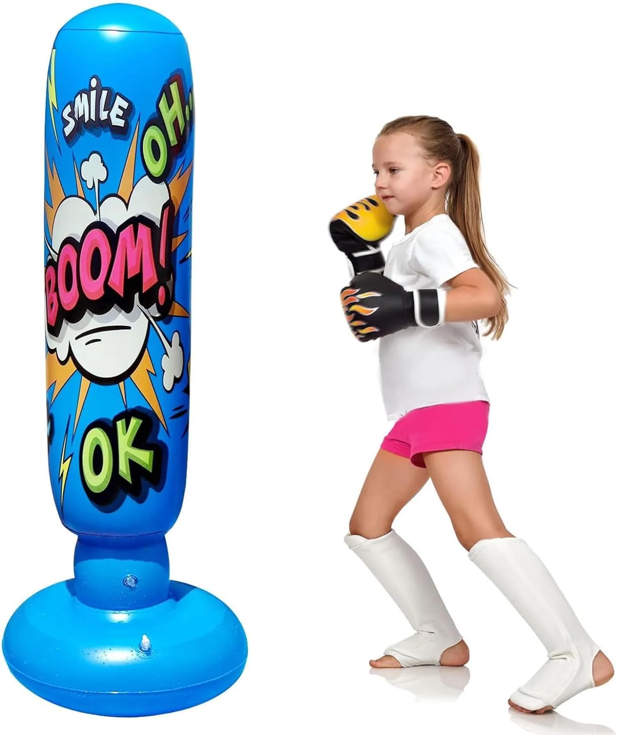 کیسه بوکس بادی فنری X، کیسه بوکس بادی 128 سانتی متری برای کودکان و نوجوانان، کیسه بوکس ایستاده، کیسه بوکس بادی، کیسه بوکس ایستاده برای تمرین کاراته