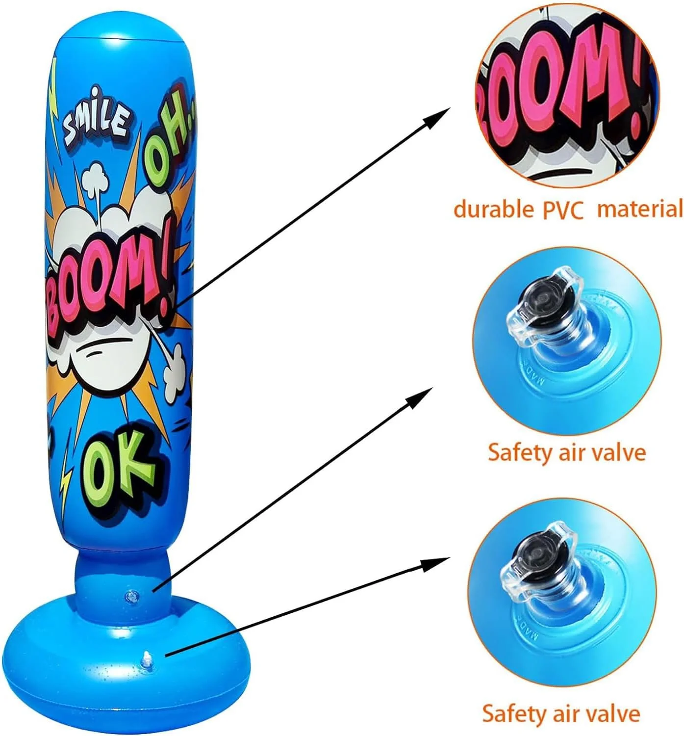 کیسه بوکس بادی فنری X، کیسه بوکس بادی 128 سانتی متری برای کودکان و نوجوانان، کیسه بوکس ایستاده، کیسه بوکس بادی، کیسه بوکس ایستاده برای تمرین کاراته