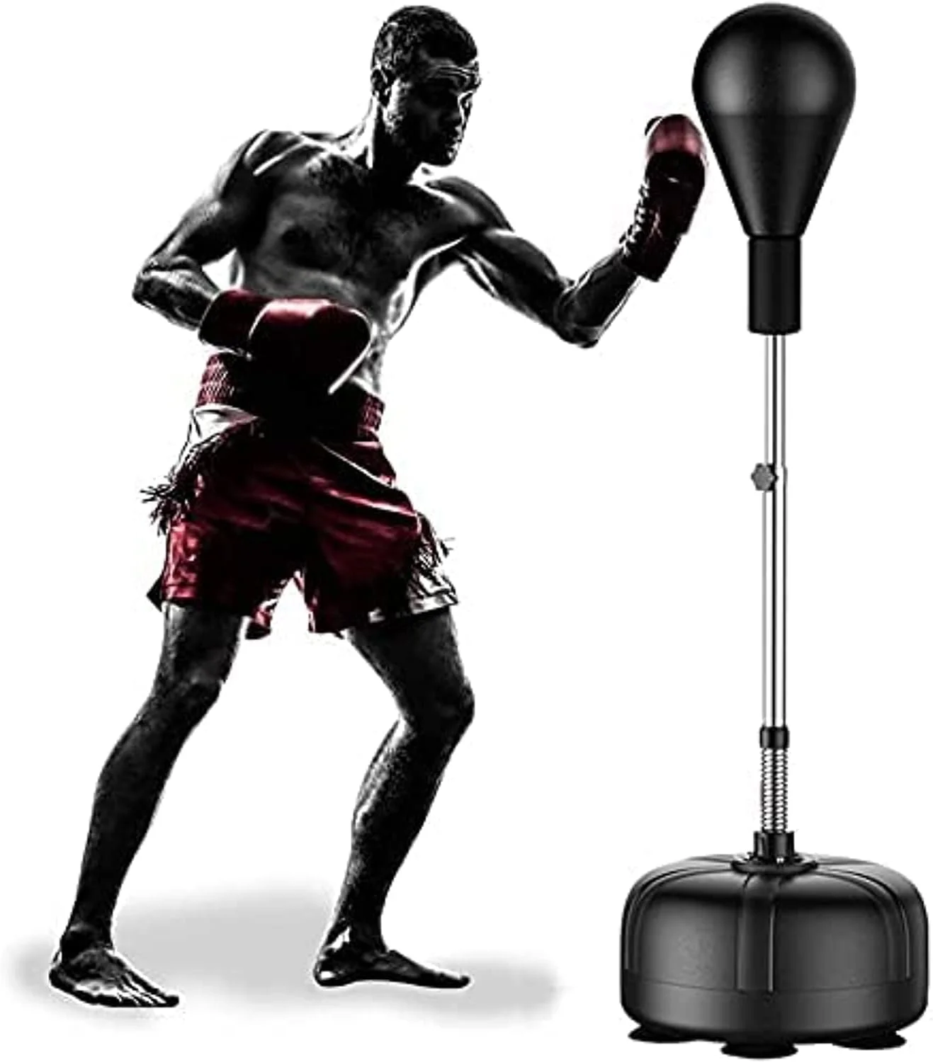 کیسه بوکس گلابی سرعتی Coolbaby، تجهیزات حرفه ای تمرینات ساندا برای بزرگسالان و کودکان، شبیه به یک تومبلر برای علاقه مندان به بوکس، مشکی