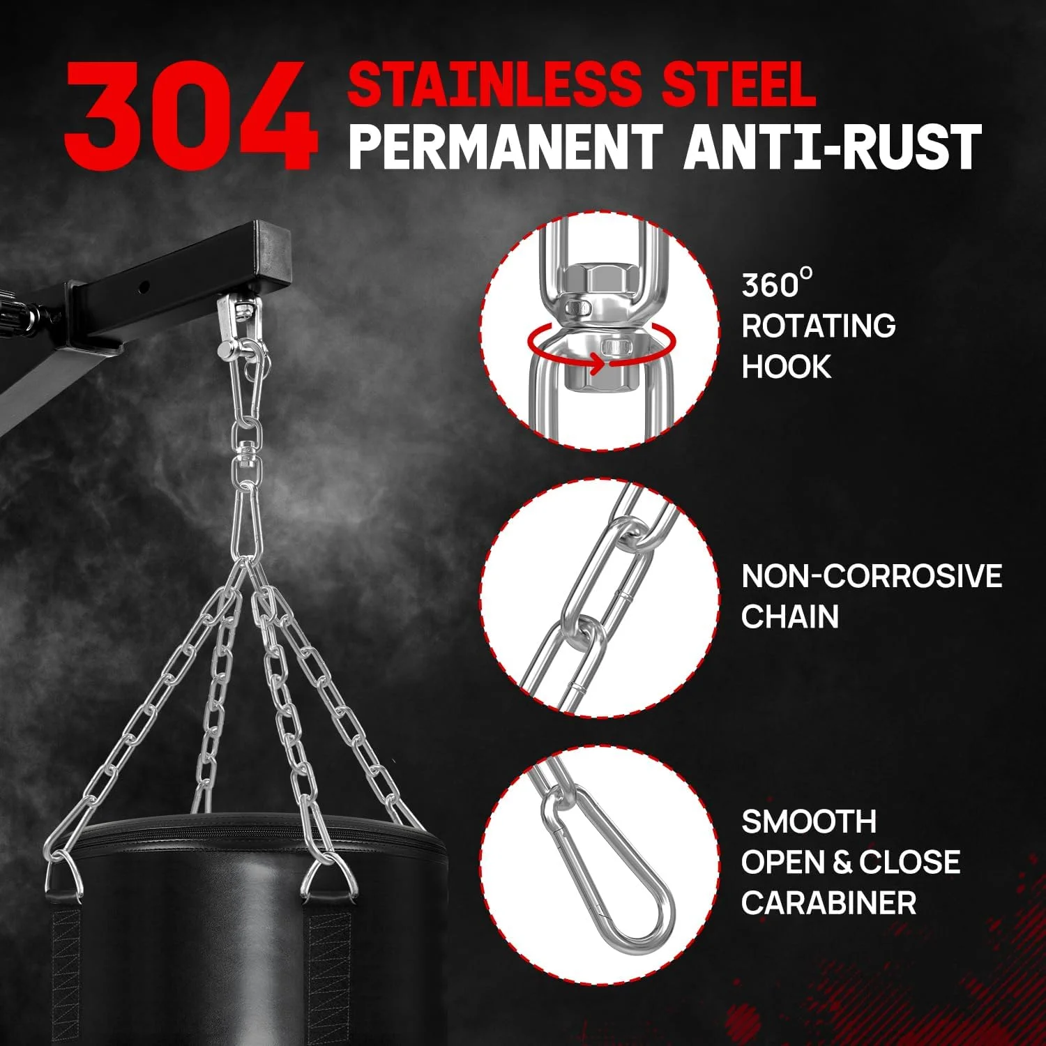 پایه کیسه سنگین Yes4All، آویز کیسه بوکس، آویز محکم برای یوگا، صندلی، کیسه بوکس، باشگاه داخل و خارج از خانه - طراحی هوشمندانه، استفاده آسان، مناسب برای اکثر سقف ها