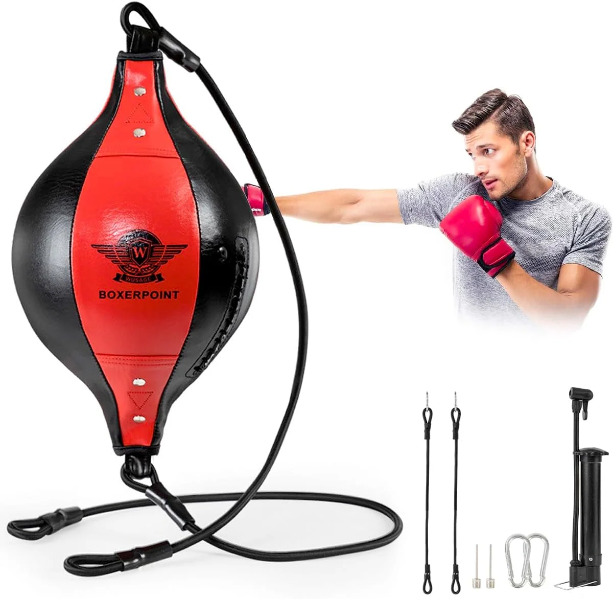 توپ پانچ دو طرفه L&E HELEE، توپ سرعتی با سطوح دشواری، توپ رفلکس بوکس با هدبند، ایده آل برای تمرین واکنش، چابکی و هماهنگی چشم و دست