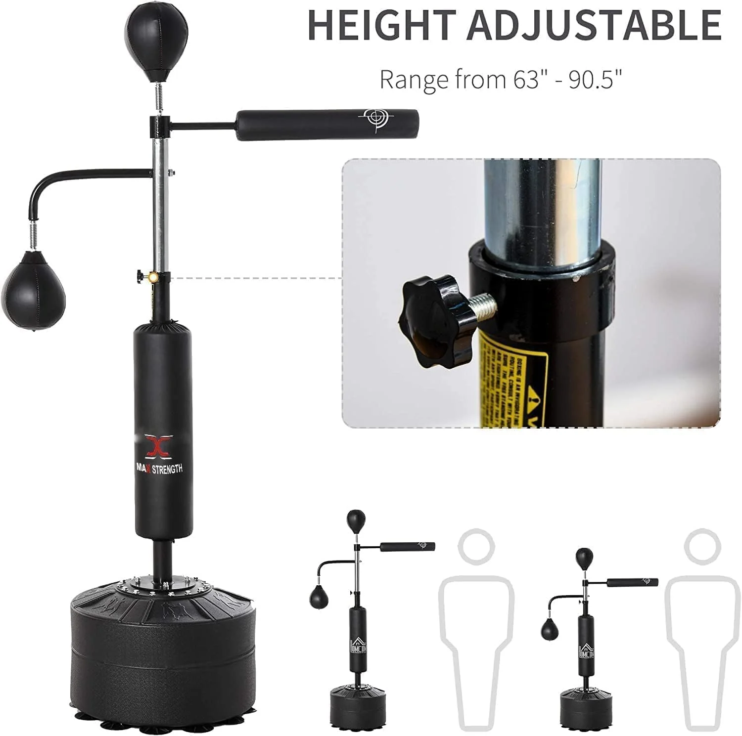 ایستگاه تمرین بوکس سوزیر 3 در 1 با 2 توپ سرعتی، میله رفلکس 360 درجه و کیسه بوکس با روکش PU و ارتفاع قابل تنظیم ایستگاه تمرین بوکس سوزیر 3 در 1 با 2 توپ سرعتی، میله رفلکس 360 درجه و کیسه بوکس با روکش PU و ارتفاع قابل تنظیم