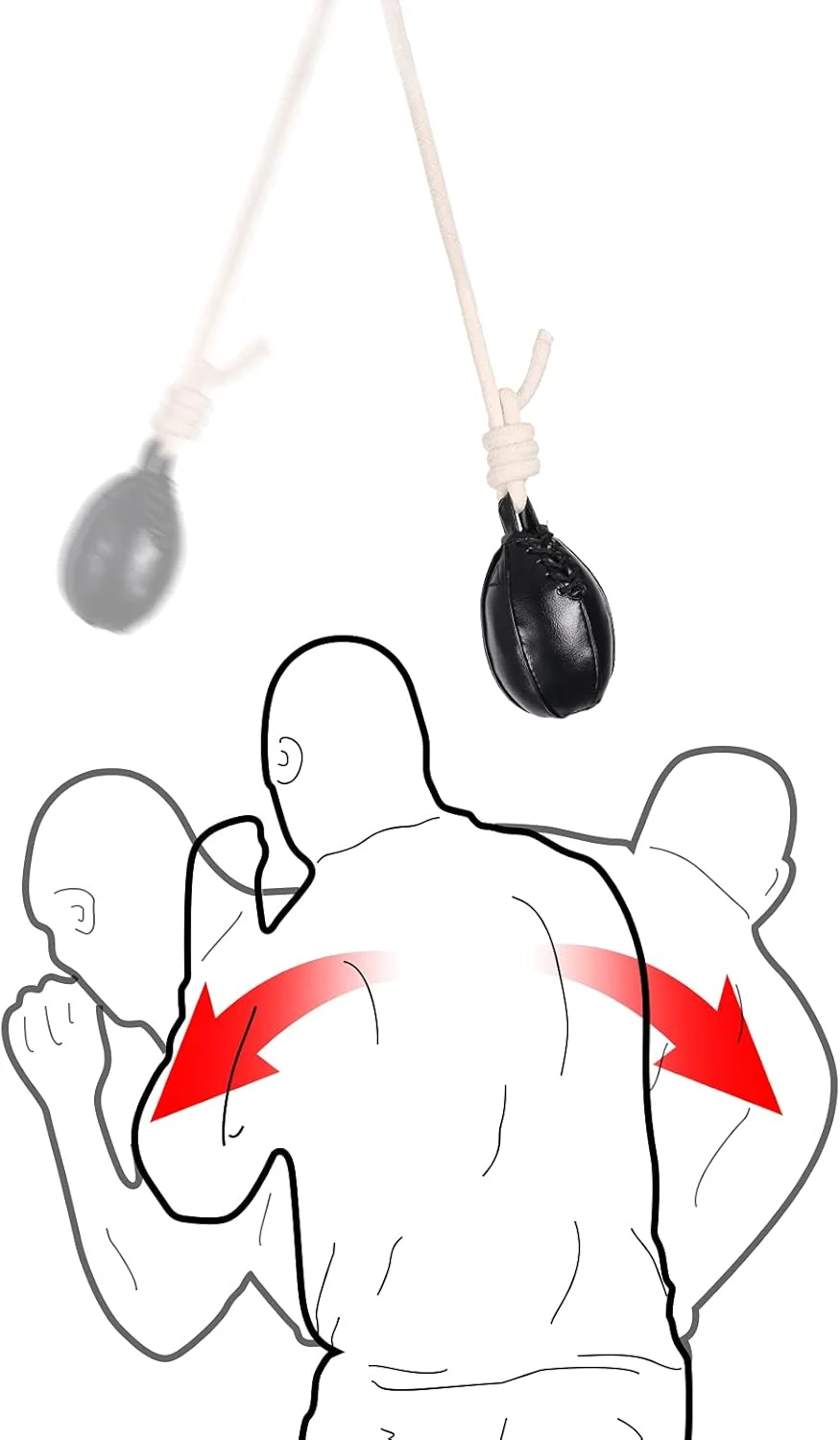 کیسه لغزشی بوکس INNOLIFE، توپ چرمی ذرت برای تمرینات رفلکسی، بوکس، کیک بوکسینگ، تمرینات آونگی MMA به همراه مواد پرکننده