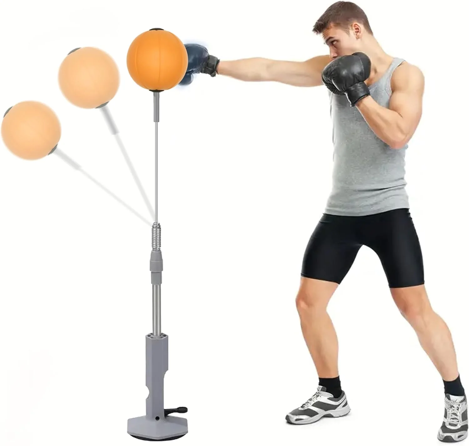 کیسه رفلکس بوکس سبک وزن با دستکش، توپ سرعت بوکس مدل مکنده خانگی برای نوجوانان و بزرگسالان برای تمرین واکنش، هدف گیری و چابکی، تجهیزات بوکس قابل حمل، برای کاهش استرس و تناسب اندام