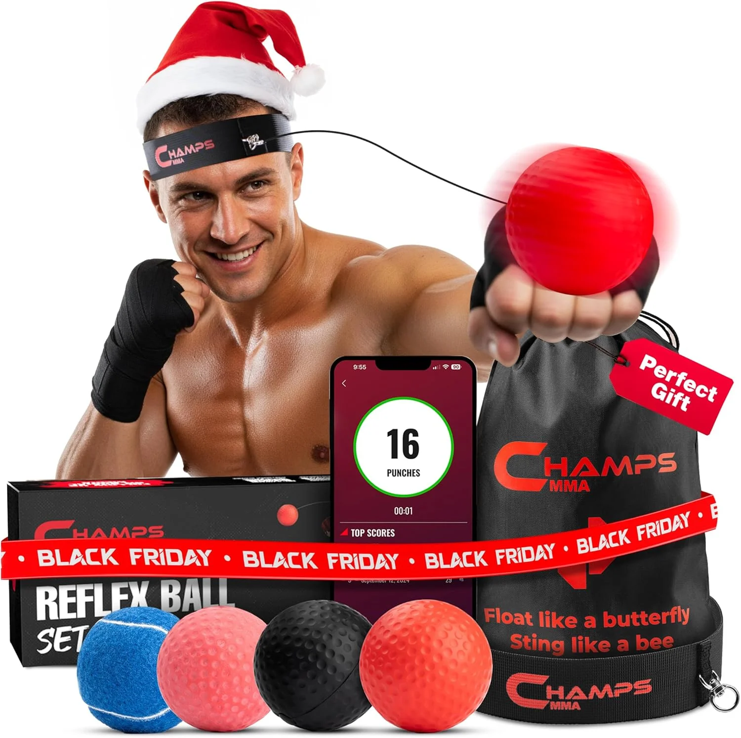 ست توپ رفلکس بوکس 4 عددی – توپ بوکس MMA با وزن های مختلف به همراه هدبند قابل تنظیم و 4 نخ یدکی برای بهبود سرعت و هماهنگی چشم و دست برای مردان، تجهیزات بوکس کودکان