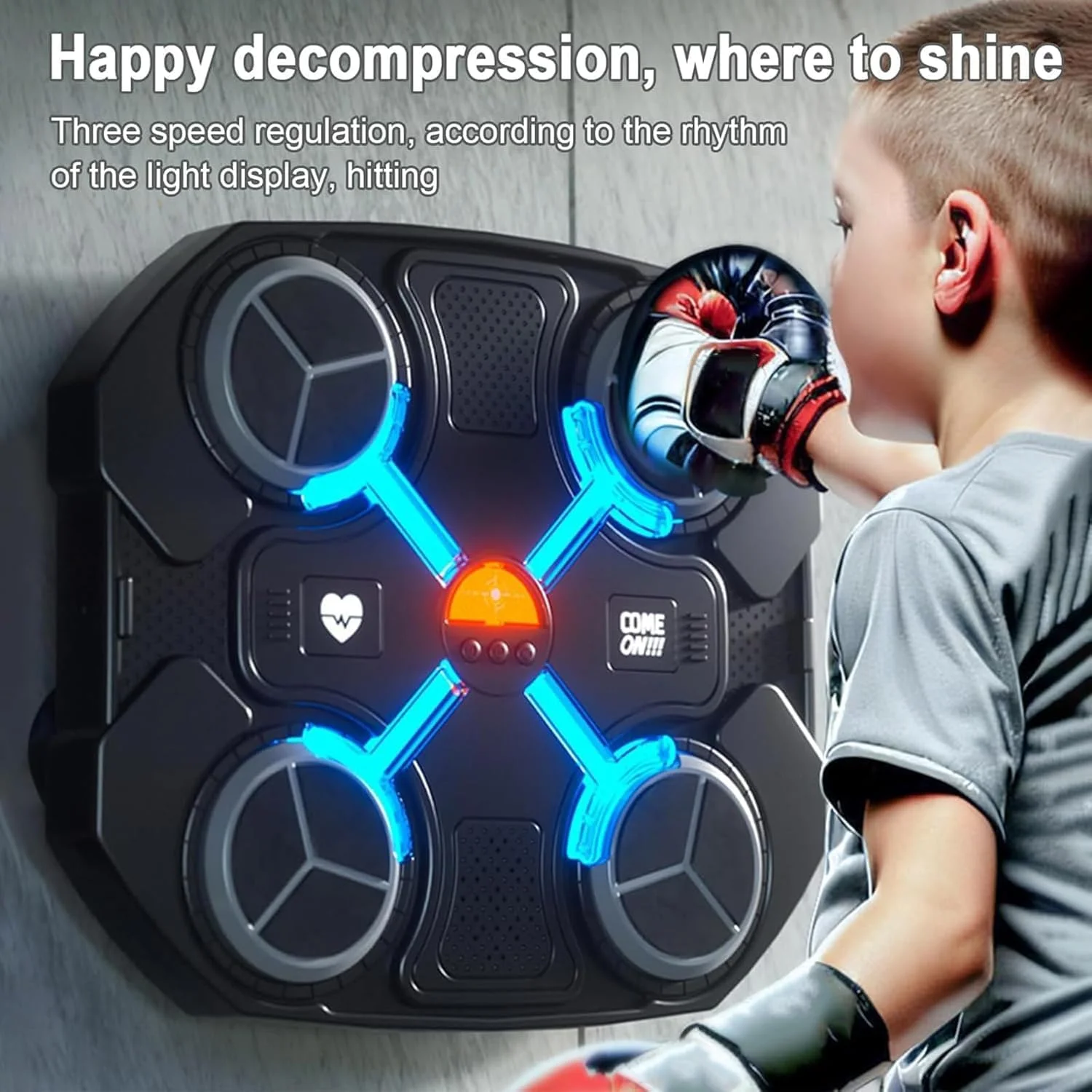 دستگاه بوکس موزیکال برای کودکان، تجهیزات بوکس نصب شده روی دیوار با دستکش، تجهیزات تمرین بوکس هوشمند بلوتوثی، دستگاه هدف بوکس هوشمند برای پسران/دختران دستگاه بوکس موزیکال برای کودکان، تجهیزات بوکس نصب شده روی دیوار با دستکش، تجهیزات تمرین بوکس هوشمند بلوتوثی، دستگاه هدف بوکس هوشمند برای پسران/دختران