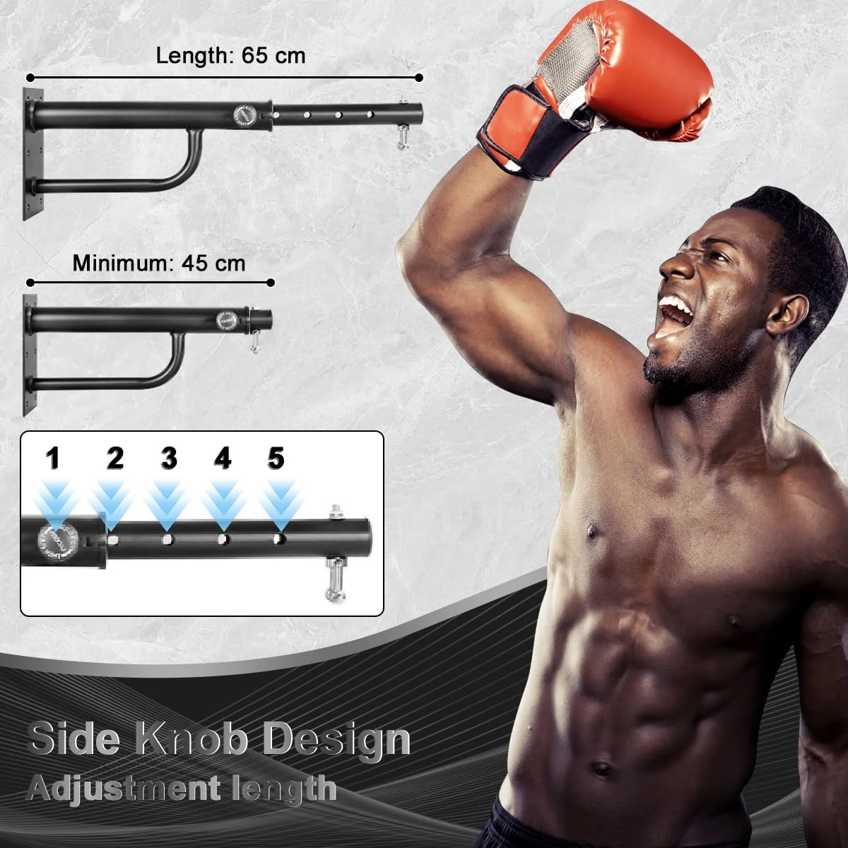 آویز کیسه بوکس سنگین، براکت نصب کیسه بوکس دیواری قابل تنظیم، هولدر کیسه بوکس سنگین، پایه قلاب دیواری برای کیسه بوکس برای تمرینات خانگی باشگاه با ظرفیت 150 کیلوگرم