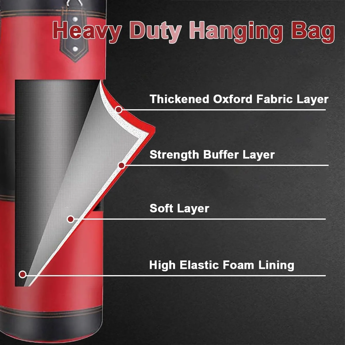 کیسه بوکس 10 در 1، کیسه شن آویز پر کردنی بادوام برای تمرینات قدرتی، مجموعه کیسه خالی با زنجیر و دستکش برای بزرگسالان، باشگاه خانگی، هنرهای رزمی، تمرین موی تای، 120 سانتی متر