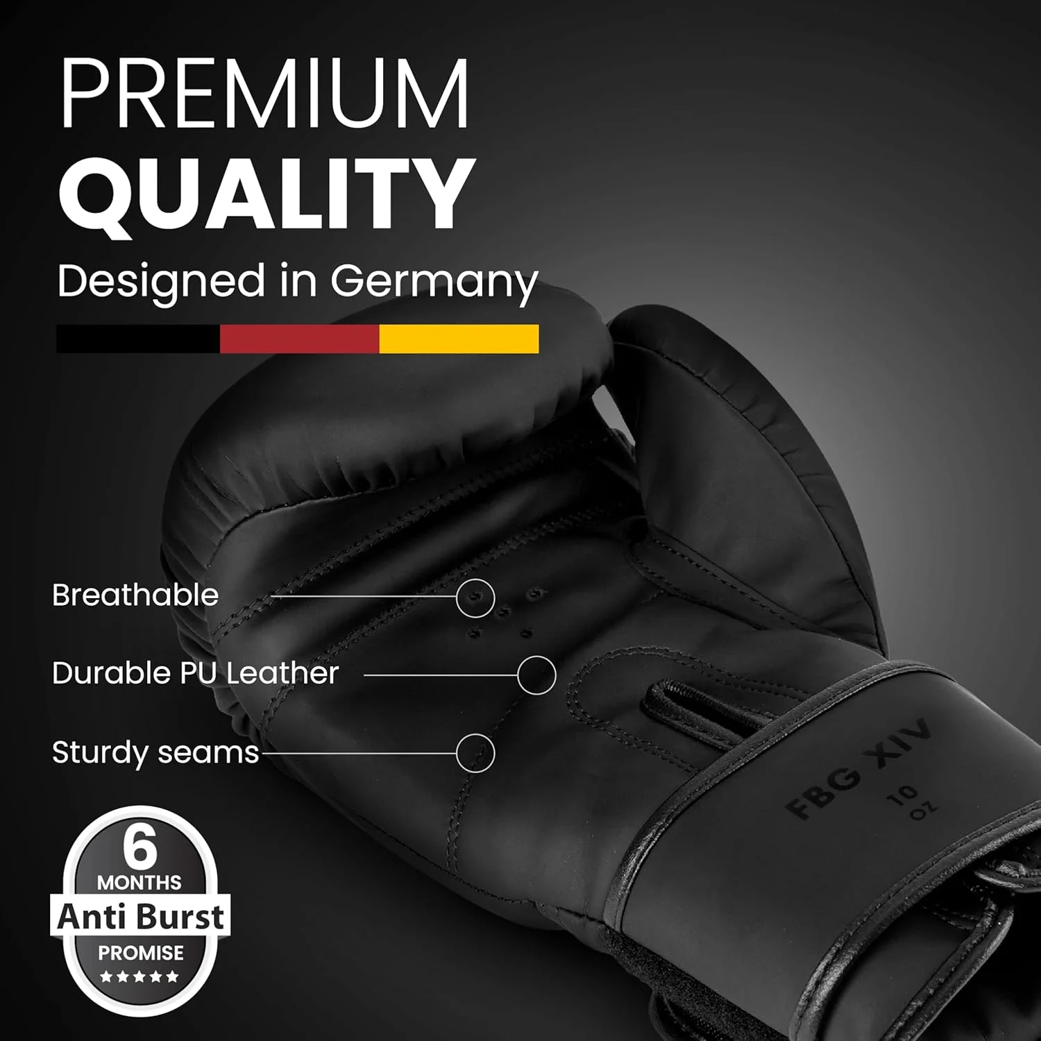 دستکش بوکس پریمیوم FIGHTR® - ثبات ایده آل و قدرت ضربه | دستکش های پانچ برای بوکس، MMA، موی تای، کیک بوکسینگ و هنرهای رزمی | شامل کیف حمل