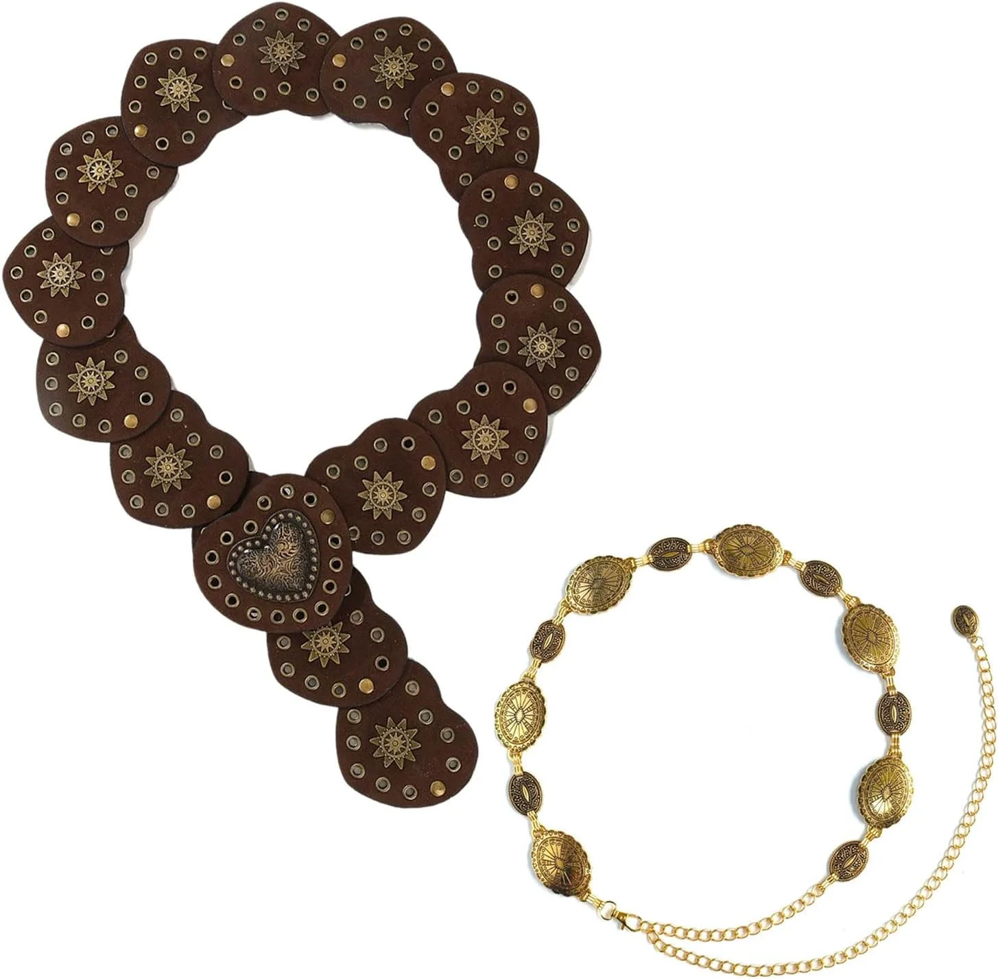 کمربند چرمی PU طرح کابویی و بوهمی زنانه با سگک و بند فلزی قابل تنظیم