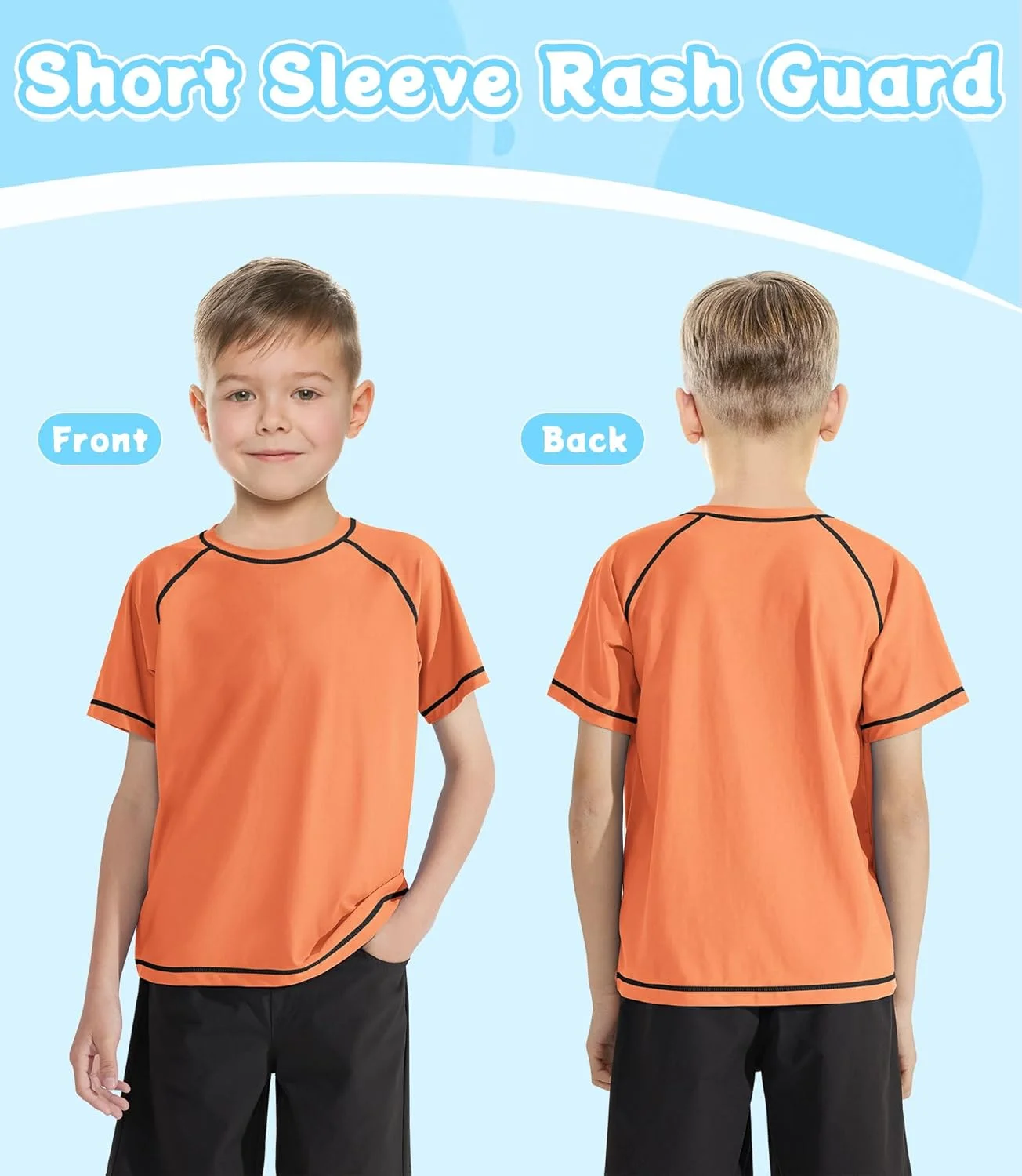 تیشرت شنای آستین کوتاه پسرانه با محافظت در برابر آفتاب UPF 50+ تیشرت شنای آستین کوتاه پسرانه با محافظت در برابر آفتاب UPF 50+