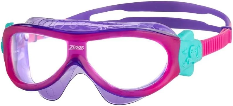 عینک شنا کودک زوگز فانتوم مدل صورتی بنفش شفاف | لنزهای ضد بخار با محافظت UV | بند قابل تنظیم آسان و فریم نرم | ایده آل برای کودکان 0-6 سال