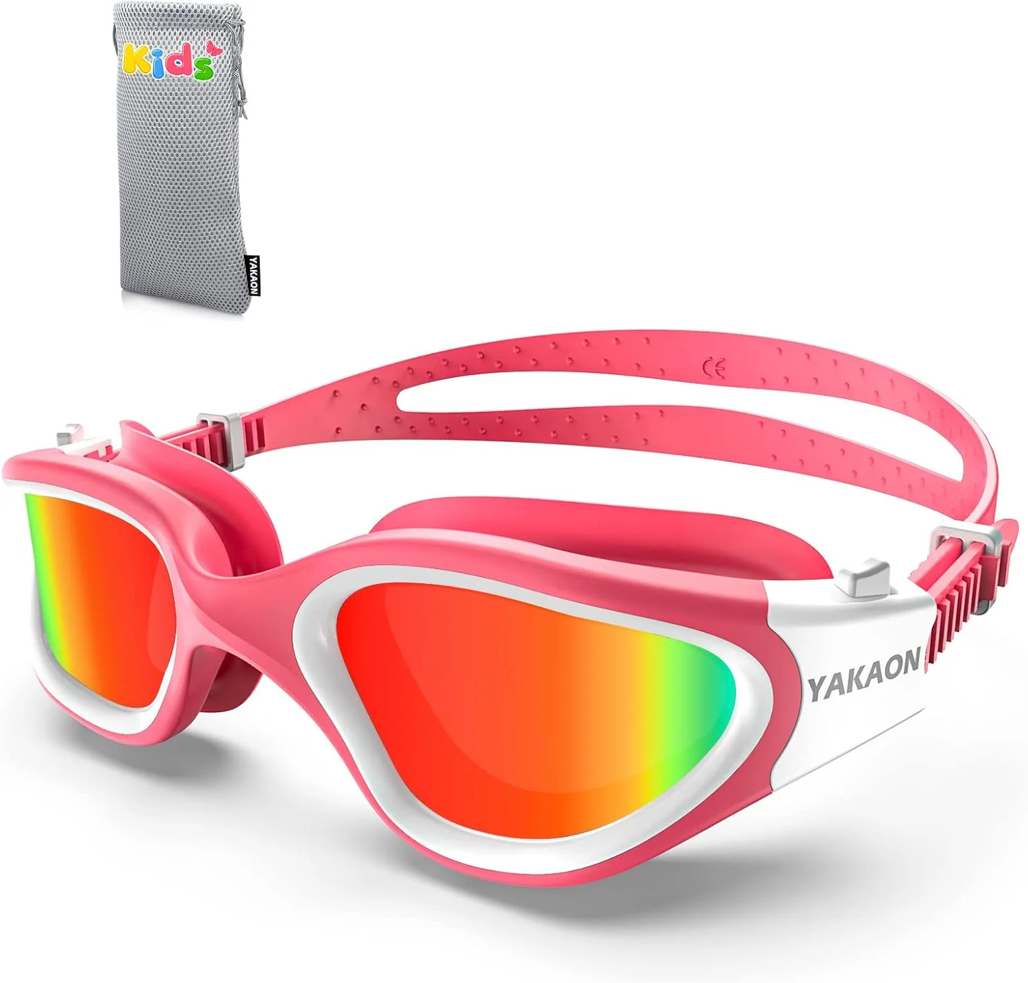 عینک شنا بچه گانه YAKAON مدل G1Mini، عینک شنای راحت پلاریزه/غیر پلاریزه ضد بخار برای سنین 6-14 سال