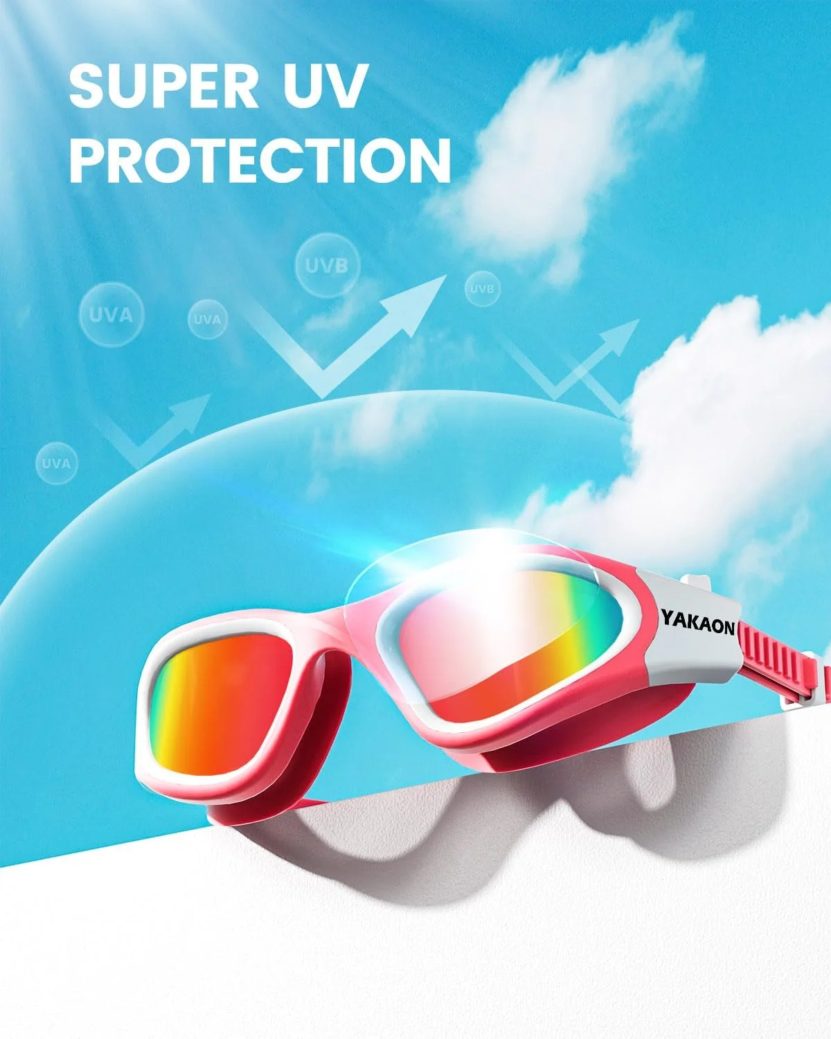 عینک شنا بچه گانه YAKAON مدل G1Mini، عینک شنای راحت پلاریزه/غیر پلاریزه ضد بخار برای سنین 6-14 سال عینک شنا بچه گانه YAKAON مدل G1Mini، عینک شنای راحت پلاریزه/غیر پلاریزه ضد بخار برای سنین 6-14 سال