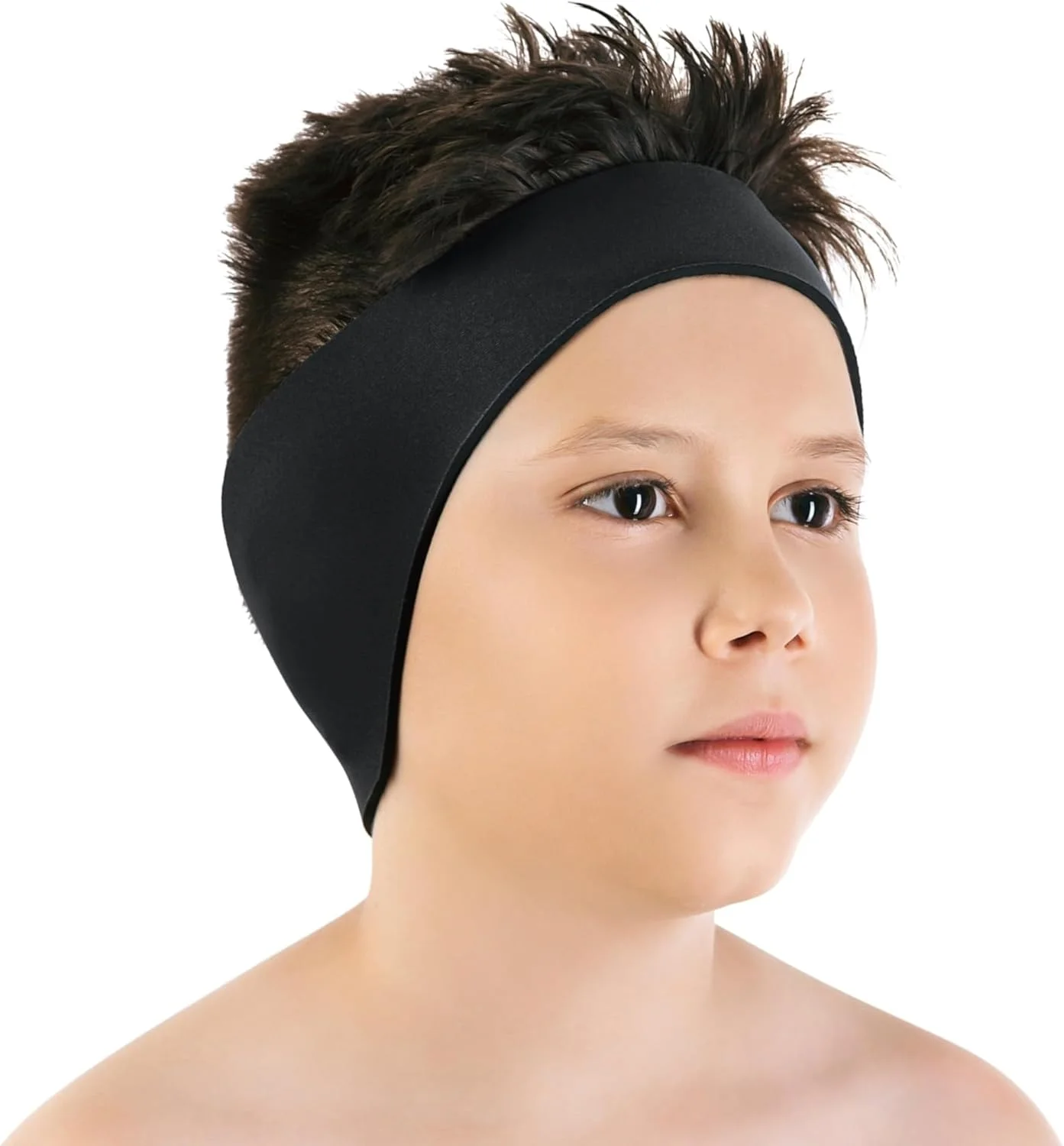 هدبند شنا فروشگاه وایت - محافظ گوش شنا - هدبند شنا برای کودکان، بزرگسالان، آقایان، بانوان، نوزادان و کودکان نوپا، محافظ مو - نگهدارنده گوش گیر (مشکی)