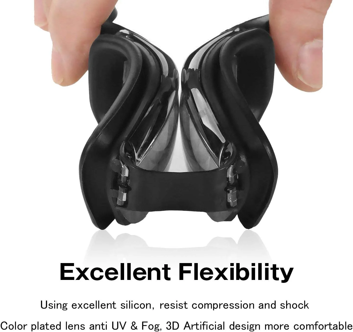 عینک شنا، [ضد مه/مقاوم در برابر اشعه ماوراء بنفش] عینک شنا با دید واضح و گسترده برای بزرگسالان، مردان و زنان، روکش رنگی روشن [گوشی+گیره بینی+جعبه عینک]