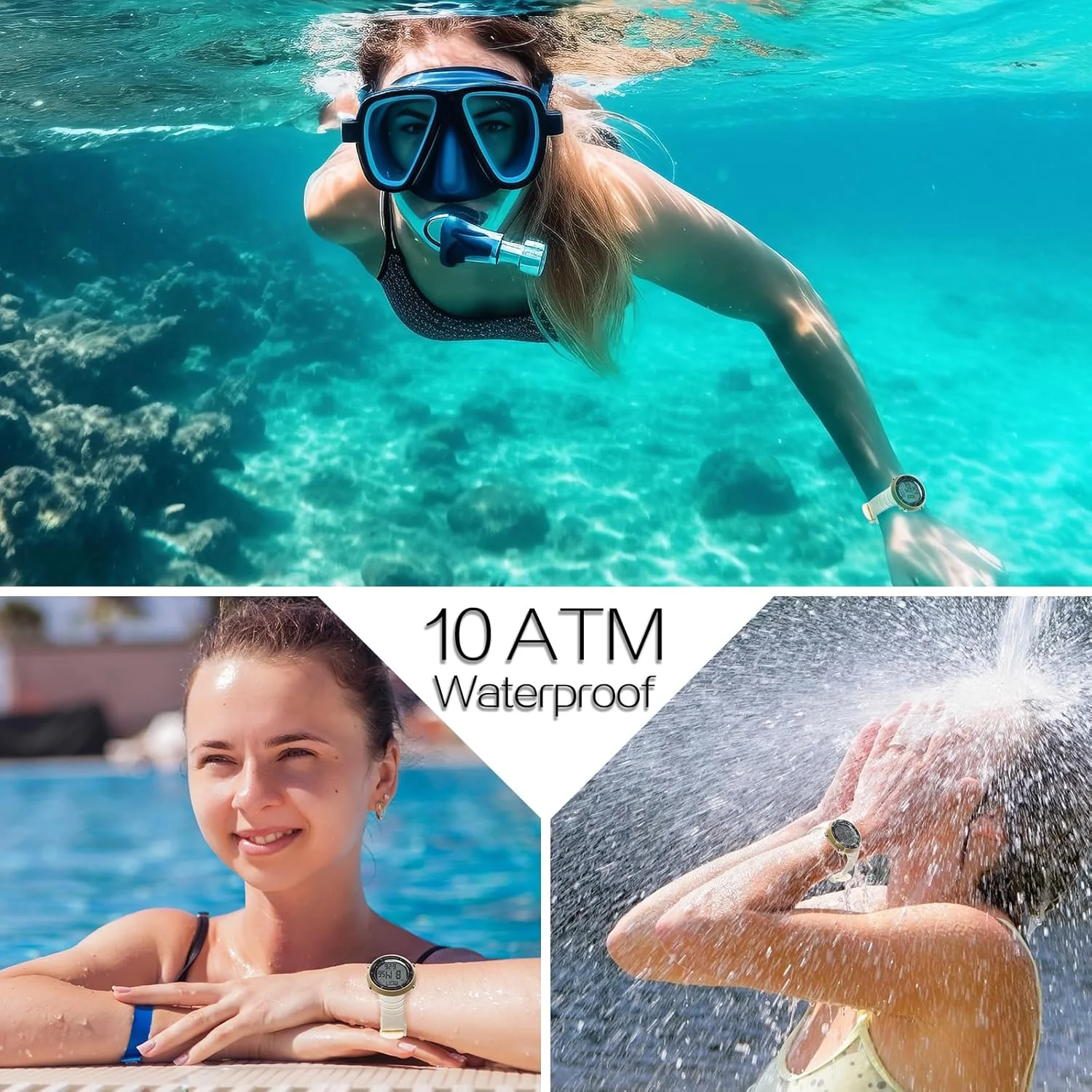 ساعت مچی دیجیتال ورزشی مناسب شنا و غواصی، ضد آب تا 100 متر (10ATM) با عملکردهای ساعت زنگ دار، کرنوگراف، کرنومتر، تایمر، شمارش معکوس، زمان دوگانه، قابلیت تغییر فرمت 12 و 24 ساعته، بند سیلیکونی ساعت مچی دیجیتال ورزشی مناسب شنا و غواصی، ضد آب تا 100 متر (10ATM) با عملکردهای ساعت زنگ دار، کرنوگراف، کرنومتر، تایمر، شمارش معکوس، زمان دوگانه، قابلیت تغییر فرمت 12 و 24 ساعته، بند سیلیکونی