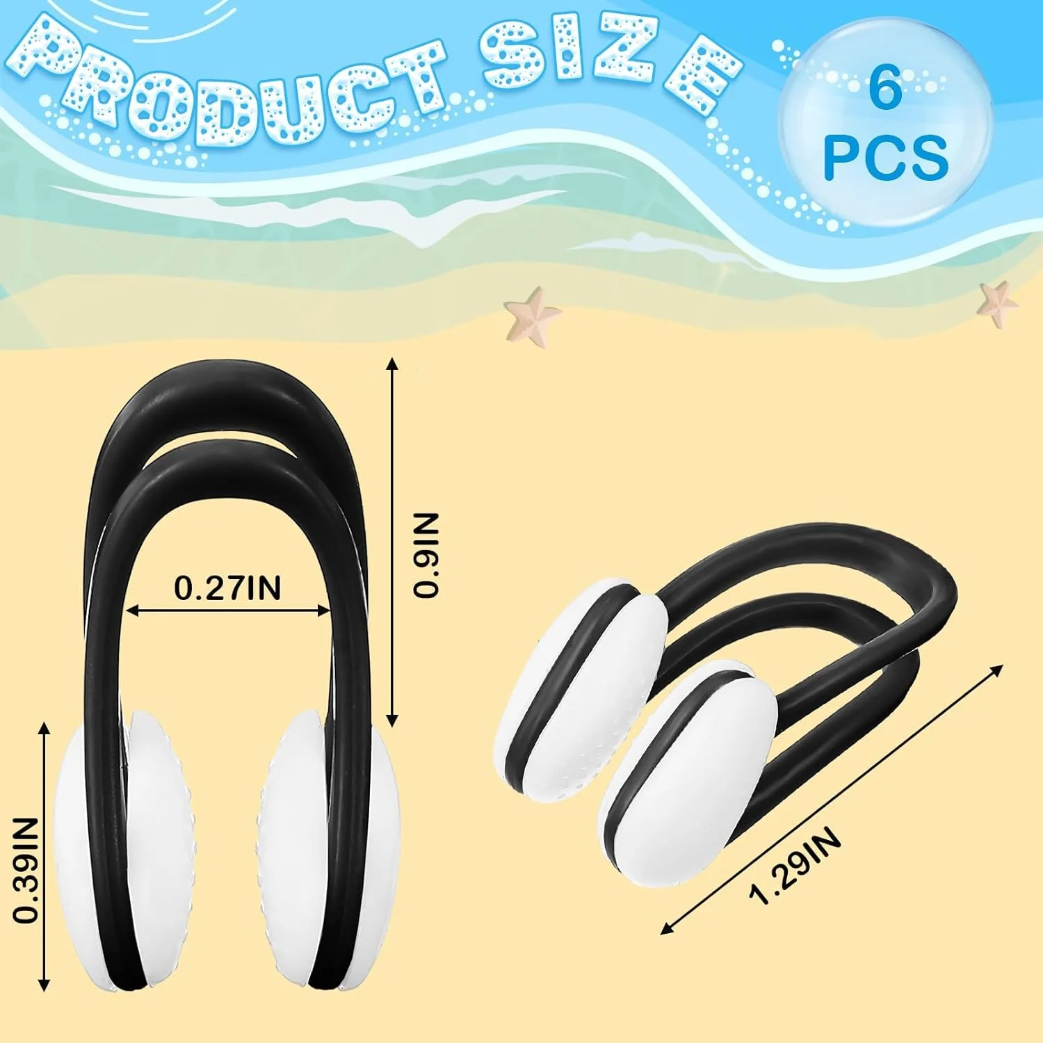 گیره بینی شنا ضد آب 6 عددی، گیره بینی راحت برای بزرگسالان و کودکان 7 سال به بالا، لوازم جانبی استخر قابل استفاده مجدد برای غواصی و فعالیت های آبی، بسته بندی جداگانه گیره بینی شنا ضد آب 6 عددی، گیره بینی راحت برای بزرگسالان و کودکان 7 سال به بالا، لوازم جانبی استخر قابل استفاده مجدد برای غواصی و فعالیت های آبی، بسته بندی جداگانه