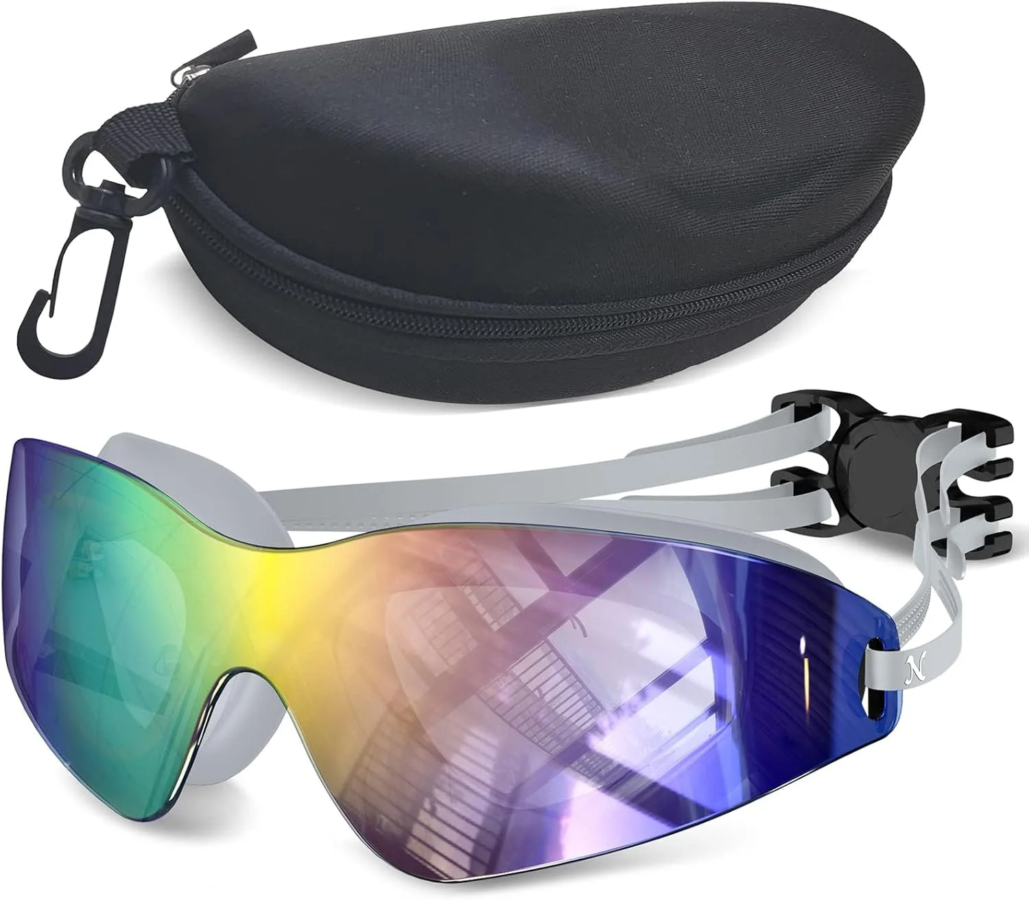 عینک شنا بزرگسال унисекс، ضد بخار، محافظت در برابر اشعه ماوراء بنفش، مناسب برای بزرگسالان و نوجوانان، بندهای قابل تنظیم برای استخر و شنا در فضای باز