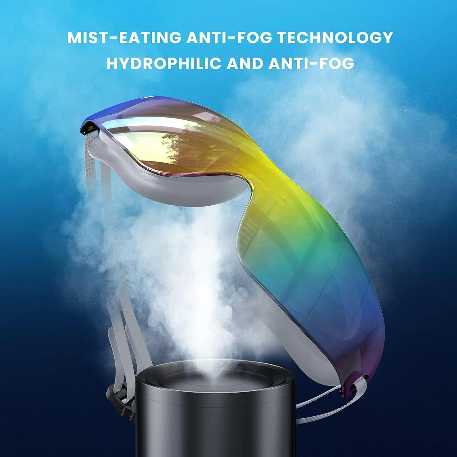 عینک شنا بزرگسال унисекс، ضد بخار، محافظت در برابر اشعه ماوراء بنفش، مناسب برای بزرگسالان و نوجوانان، بندهای قابل تنظیم برای استخر و شنا در فضای باز