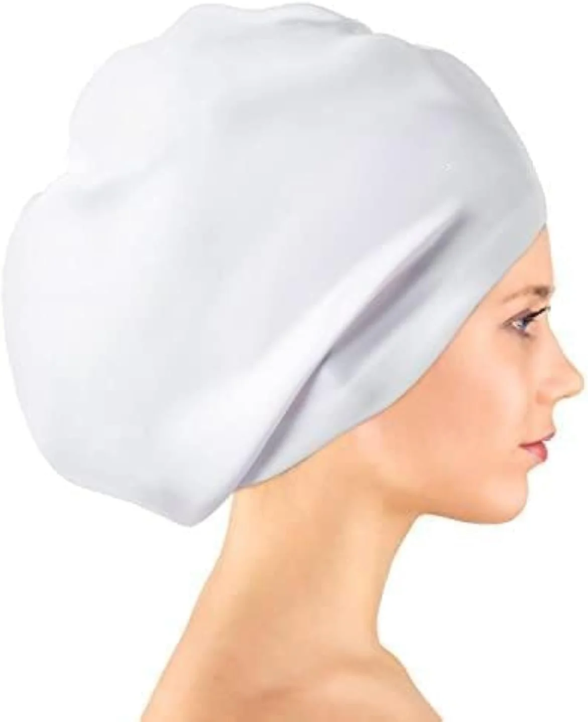 کلاه شنا سیلیکونی تریفی، طراحی ویژه کلاه شنا ضد آب برای موهای بلند، بافته، ضخیم و مجعد، موهای شما را خشک نگه می دارد