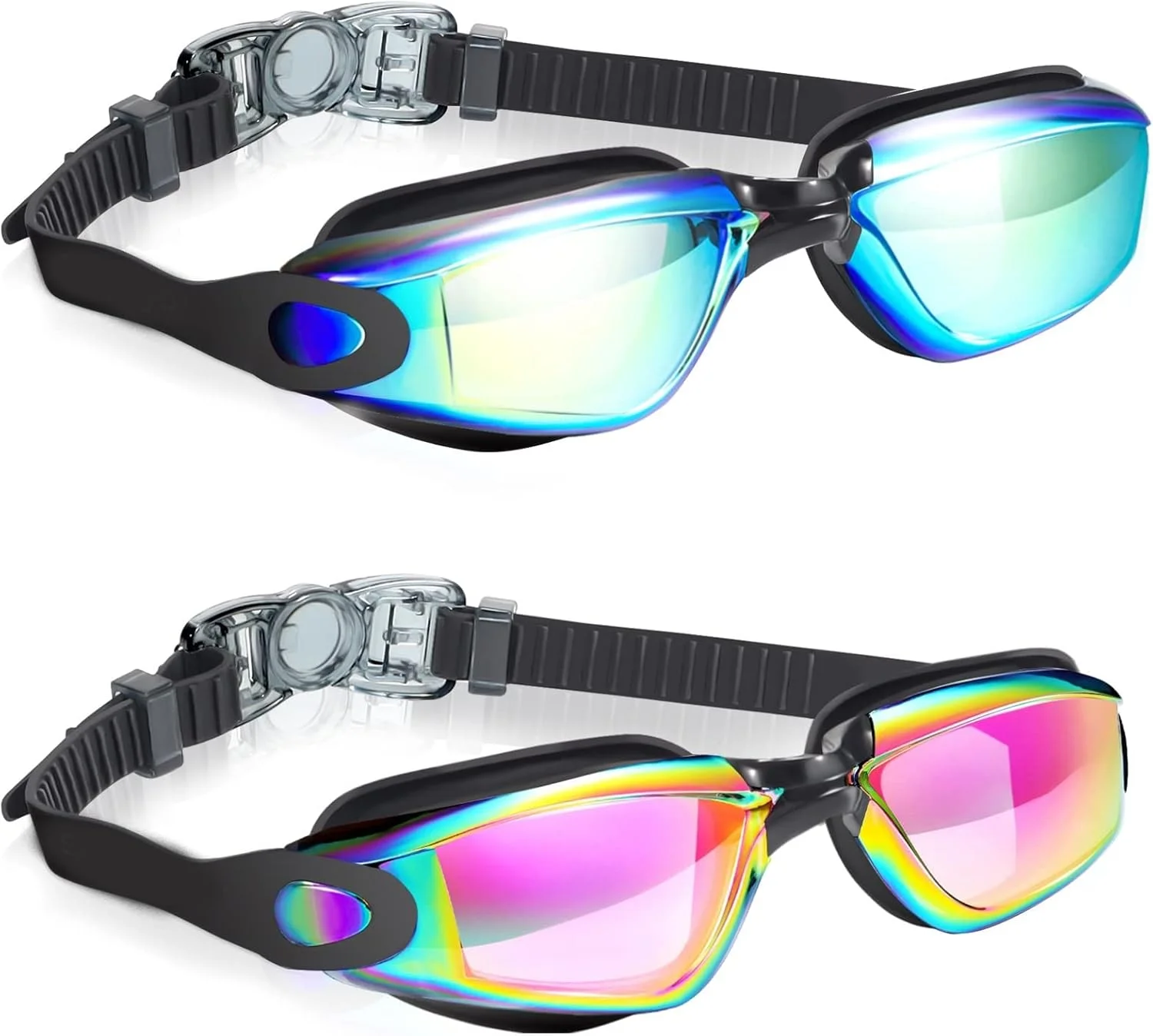 عینک شنا تریفی، بسته 2 عددی، مناسب کودکان، مردان و زنان، ضد بخار و محافظت در برابر اشعه ماوراء بنفش، مناسب کودکان بالای 3 سال، سنین 3-6، 6-14، نوجوانان و بزرگسالان، استخر و آب های آزاد