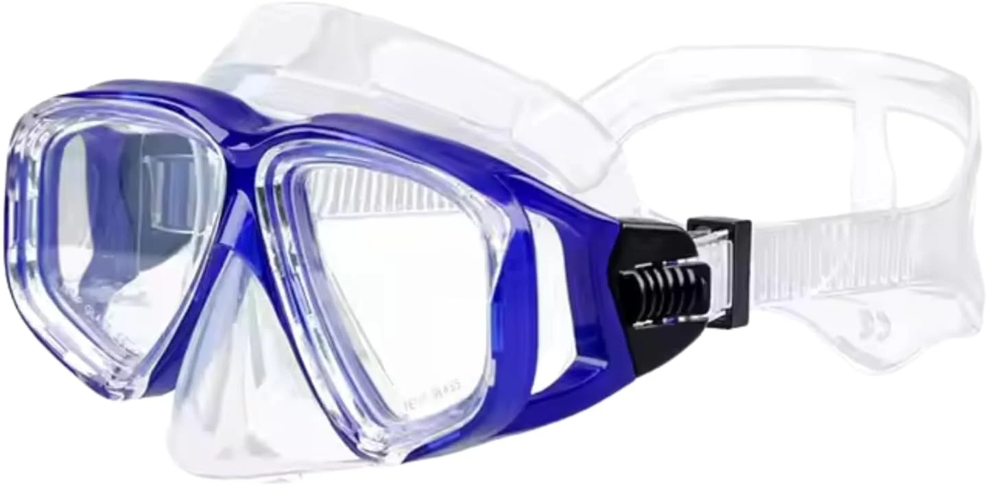 ماسک غواصی و اسنورکل شیشه ای حرارت دیده برای بزرگسالان - عینک شنا ضد بخار با دید پانوراما، آب بندی سیلیکونی راحت و مقاوم در برابر نشت برای مردان و زنان برای اسنورکلینگ و استفاده در زیر آب