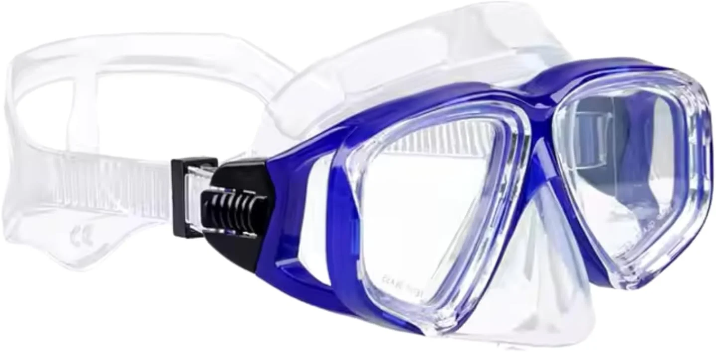ماسک غواصی و اسنورکل شیشه ای حرارت دیده برای بزرگسالان - عینک شنا ضد بخار با دید پانوراما، آب بندی سیلیکونی راحت و مقاوم در برابر نشت برای مردان و زنان برای اسنورکلینگ و استفاده در زیر آب