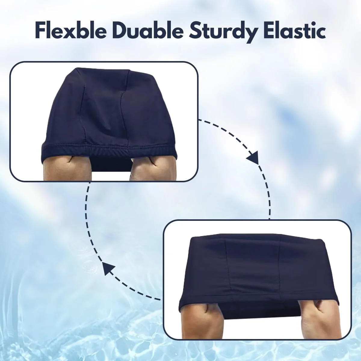 کلاه شنا T Tersely، ست 3 عددی - کلاه های شنا پارچه ای پلی استر کشی و مناسب برای آقایان و بانوان، برای ورزش های آبی در 3 رنگ - کیفیت عالی و کلاه های سبک وزن برای تناسب راحت.