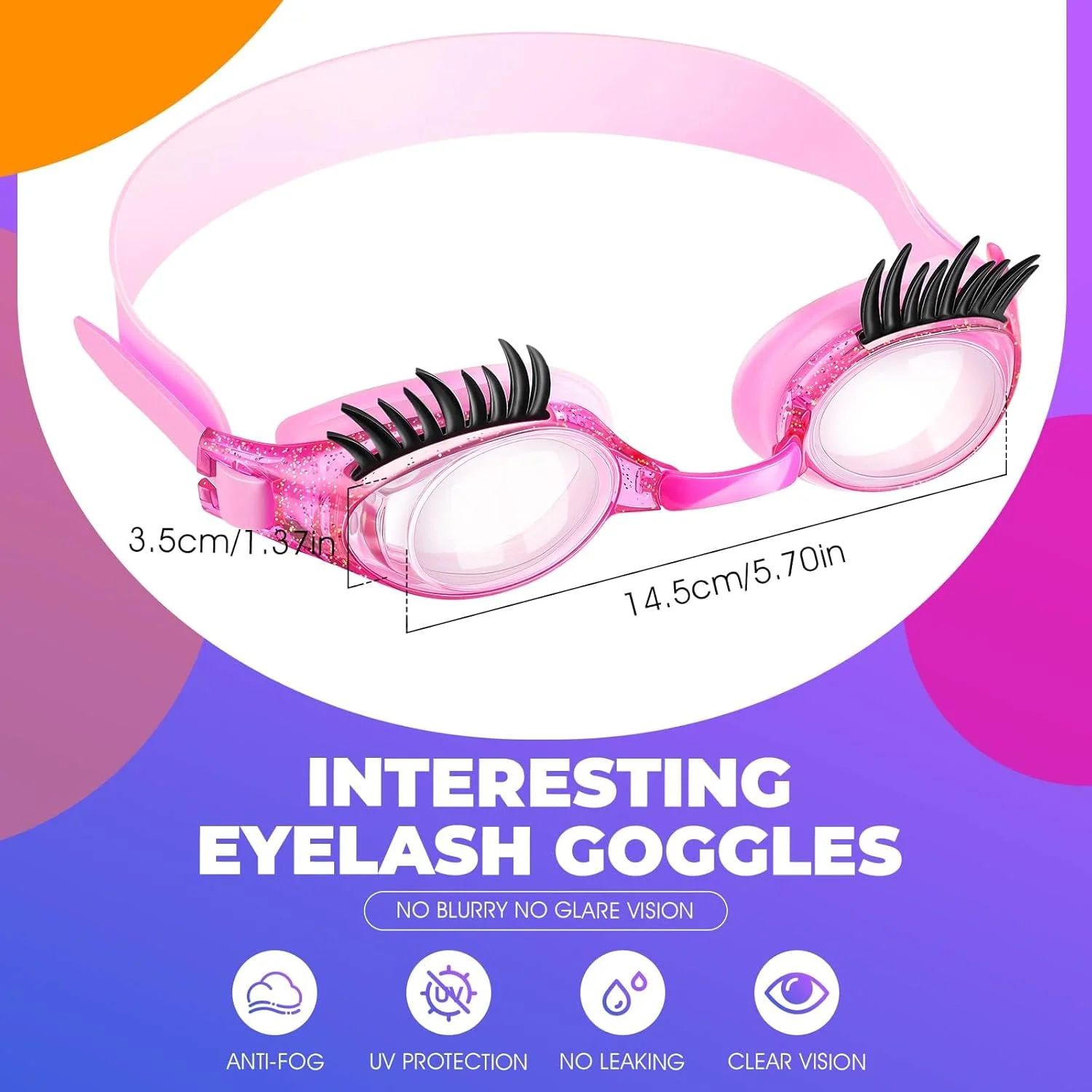 عینک شنا کودک تزویق، عینک شنا مژه دار، عینک دخترانه ضد لغزش و نشتی، عینک ضد مه UV برای اکستنشن مژه (2 عدد) عینک شنا کودک تزویق، عینک شنا مژه دار، عینک دخترانه ضد لغزش و نشتی، عینک ضد مه UV برای اکستنشن مژه (2 عدد)