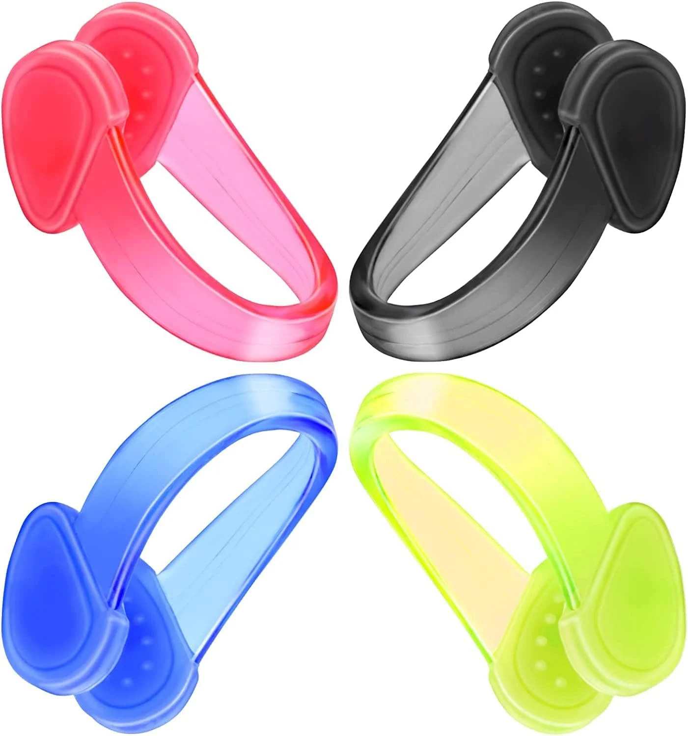 گیره بینی شنا SYOSI برای کودکان، گیره بینی شنای سیلیکونی ضد آب برای بزرگسالان، محافظ بینی برای تمرین ورزش های آبی مبتدی، 4 عدد