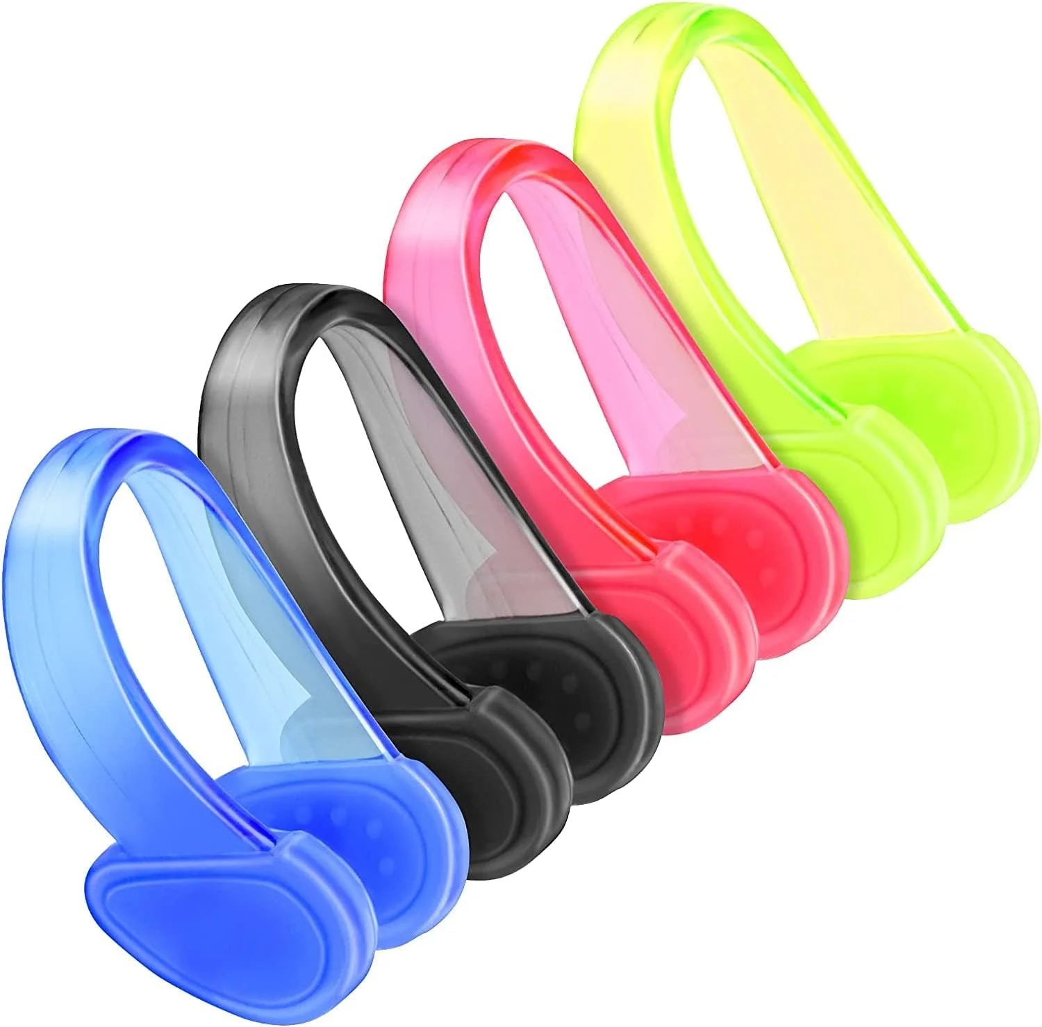 گیره بینی شنا SYOSI برای کودکان، گیره بینی شنای سیلیکونی ضد آب برای بزرگسالان، محافظ بینی برای تمرین ورزش های آبی مبتدی، 4 عدد