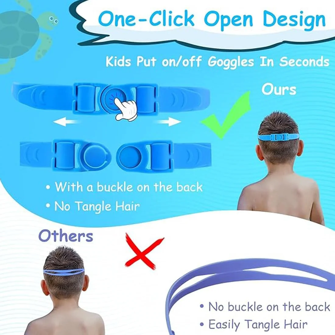 مجموعه عینک شنای کودکان، ضد نشت، محافظت در برابر اشعه ماوراء بنفش، ضد بخار، با سیلیکون نرم مناسب برای کودکان 3-14 ساله دختر و پسر