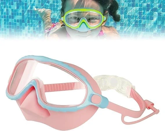 عینک شنا با پوشش بینی برای کودکان 4 تا 16 سال، ماسک غواصی لوازم ضروری شنا کودکان