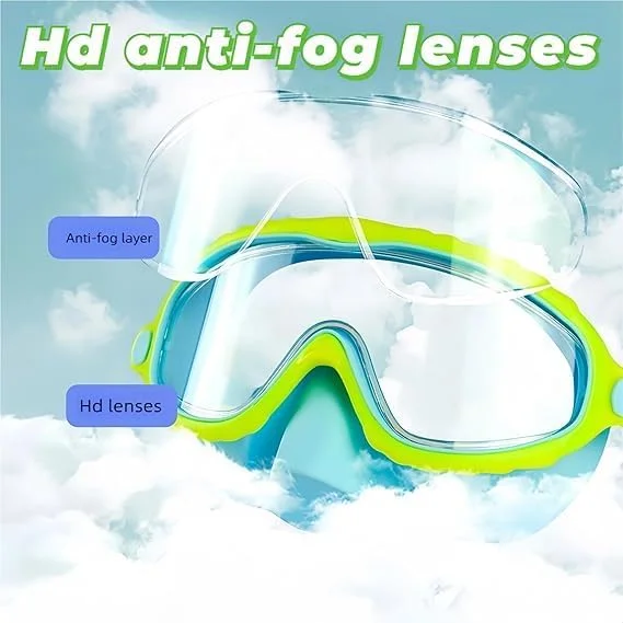 عینک شنا با پوشش بینی برای کودکان 4 تا 16 سال، ماسک غواصی لوازم ضروری شنا کودکان