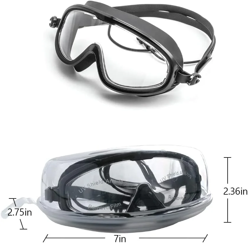 عینک شنا با دید واضح 180 درجه، دید گسترده ضد بخار و UV برای بزرگسالان، عینک استخر برای مردان، زنان و جوانان
