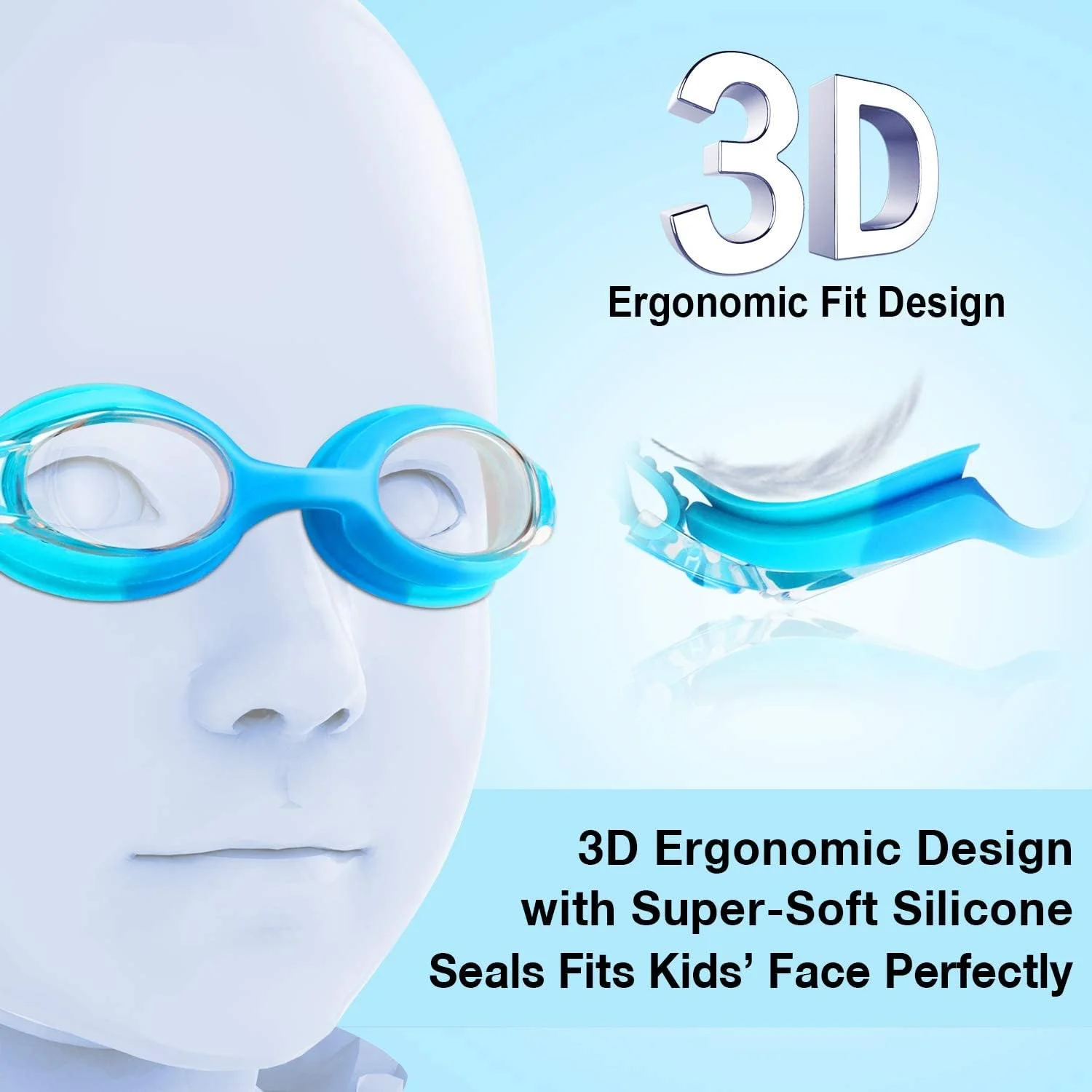 عینک شنا کودکانه، بسته 2 عددی عینک شنا برای کودکان، پسران، دختران با ضد مه و محافظت در برابر اشعه ماوراء بنفش، بدون نشتی، بند انعطاف پذیر/پل بینی عینک شنا برای کودکان 3-14 سال (چند رنگ 1، آبی زرد)