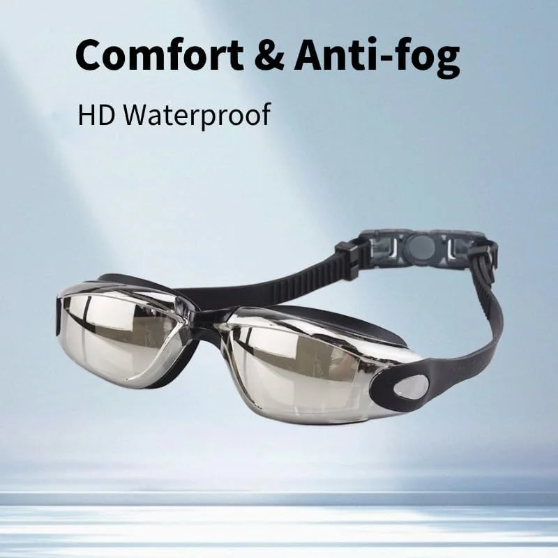 مجموعه عینک شنا - ضد نشت، ضد بخار، محافظت در برابر اشعه ماوراء بنفش برای بزرگسالان و جوانان به همراه پوشش بینی، گوش گیر و کلاه شنا، عینک محافظ برای آقایان بدون نشت