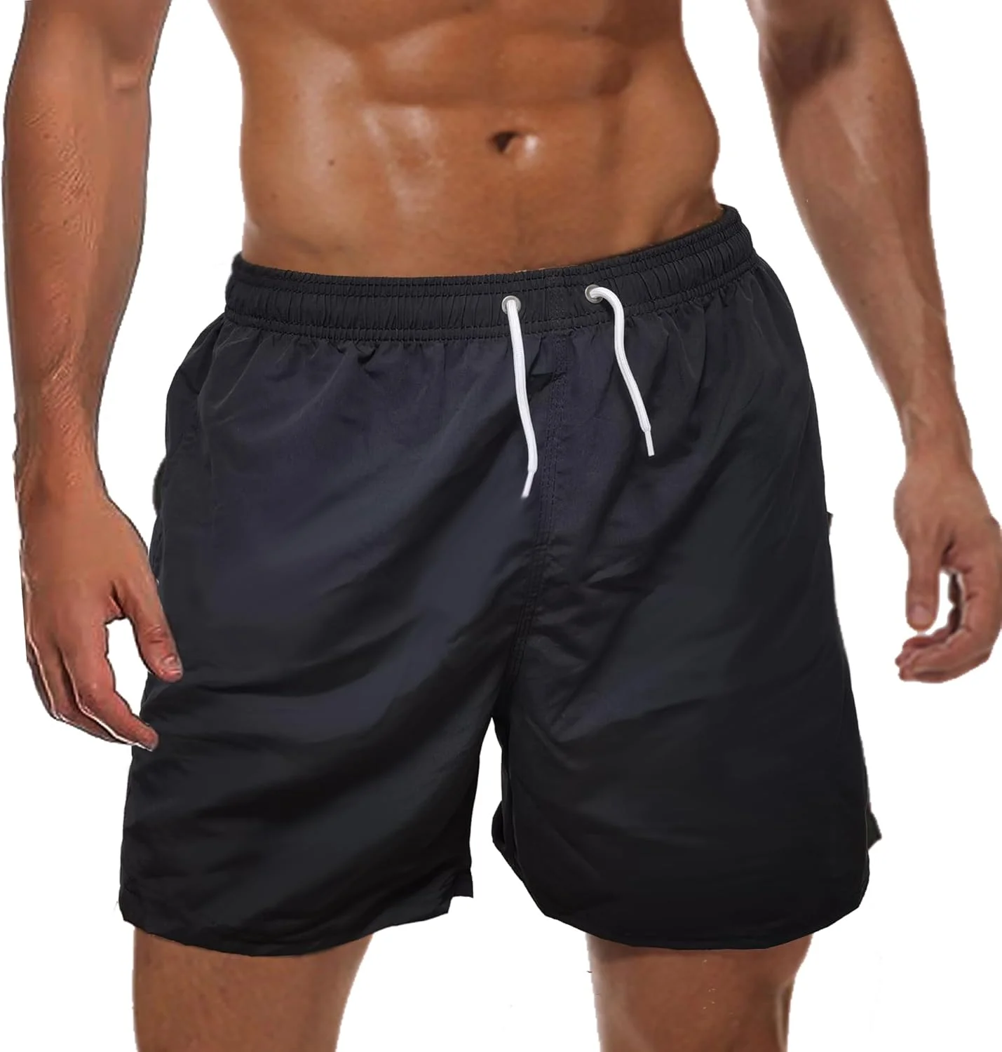 شلوارک شنا مردانه، شلوارک شنا خشک‌شونده سریع، لایه توری، شلوارک تخته شنا ساحلی، لباس شنا ورزشی غیررسمی سبک وزن با جیب‌های توری 5 اینچی