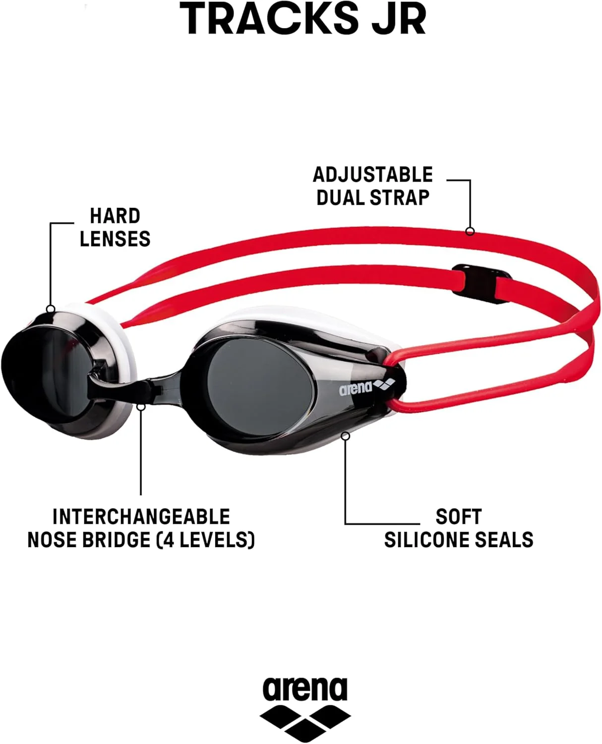 عینک شنا آرنا مدل Tracks Jr مناسب جوانان