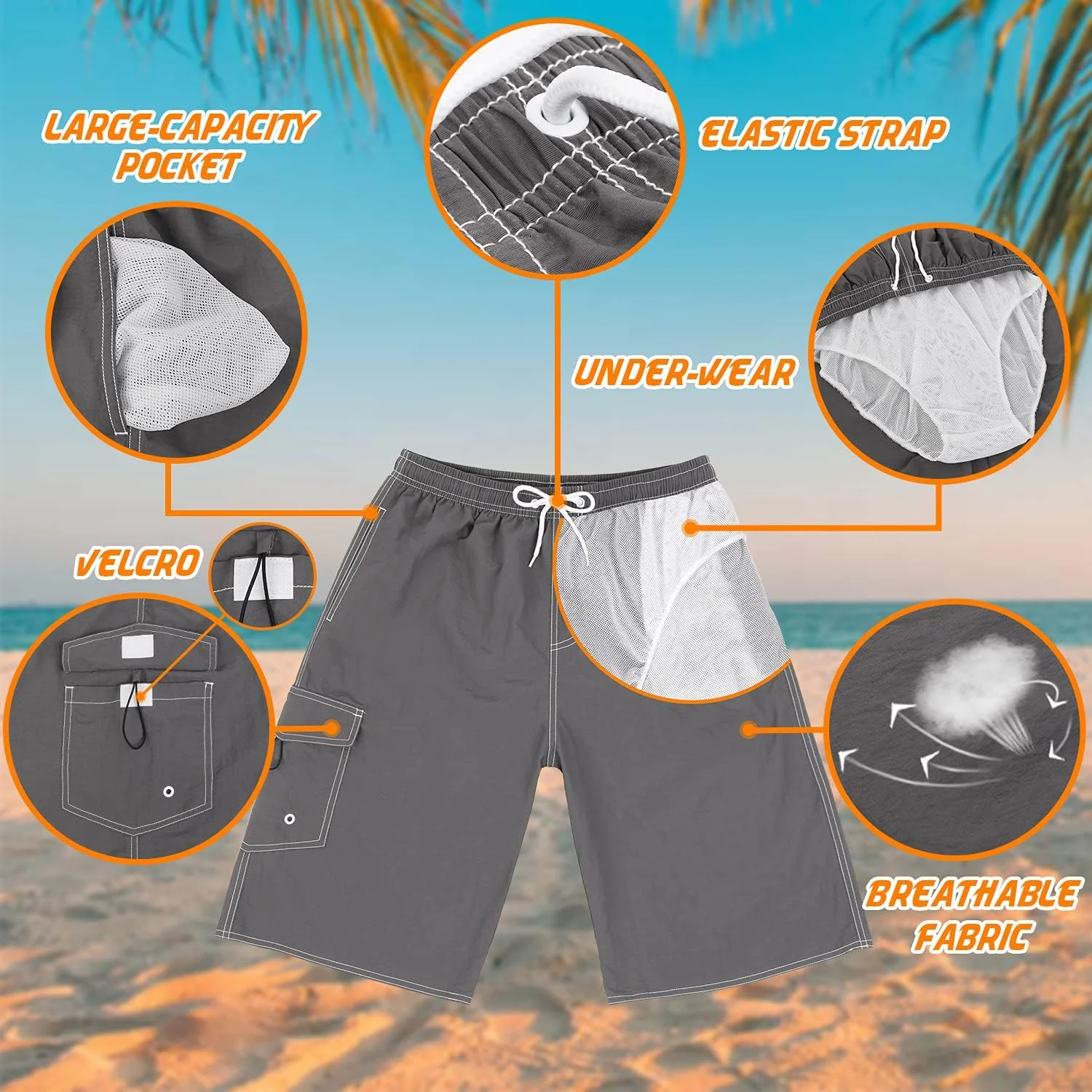 شورت شنا مردانه مدل تنه درختی