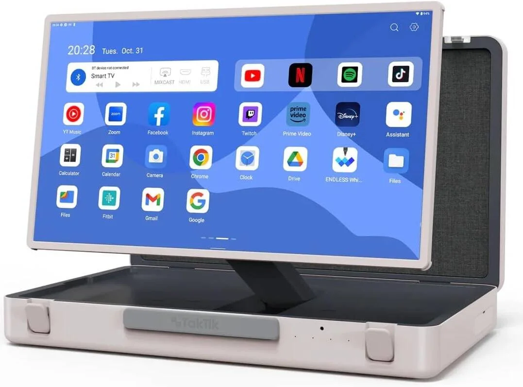صفحه نمایش لمسی قابل حمل 27 اینچی Fipka Taktik با باتری 6800 میلی آمپر ساعتی، FHD 1080p فوق عریض + رزولوشن و سیستم عامل سفارشی اندروید