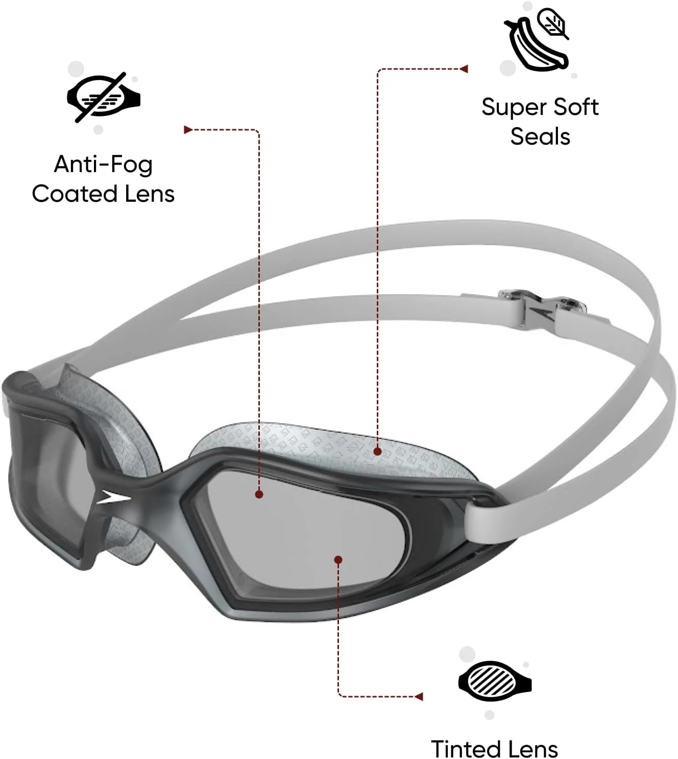 عینک شنا یونی‌سکس اسپیدو مدل HYDROPULSE (تک عددی)